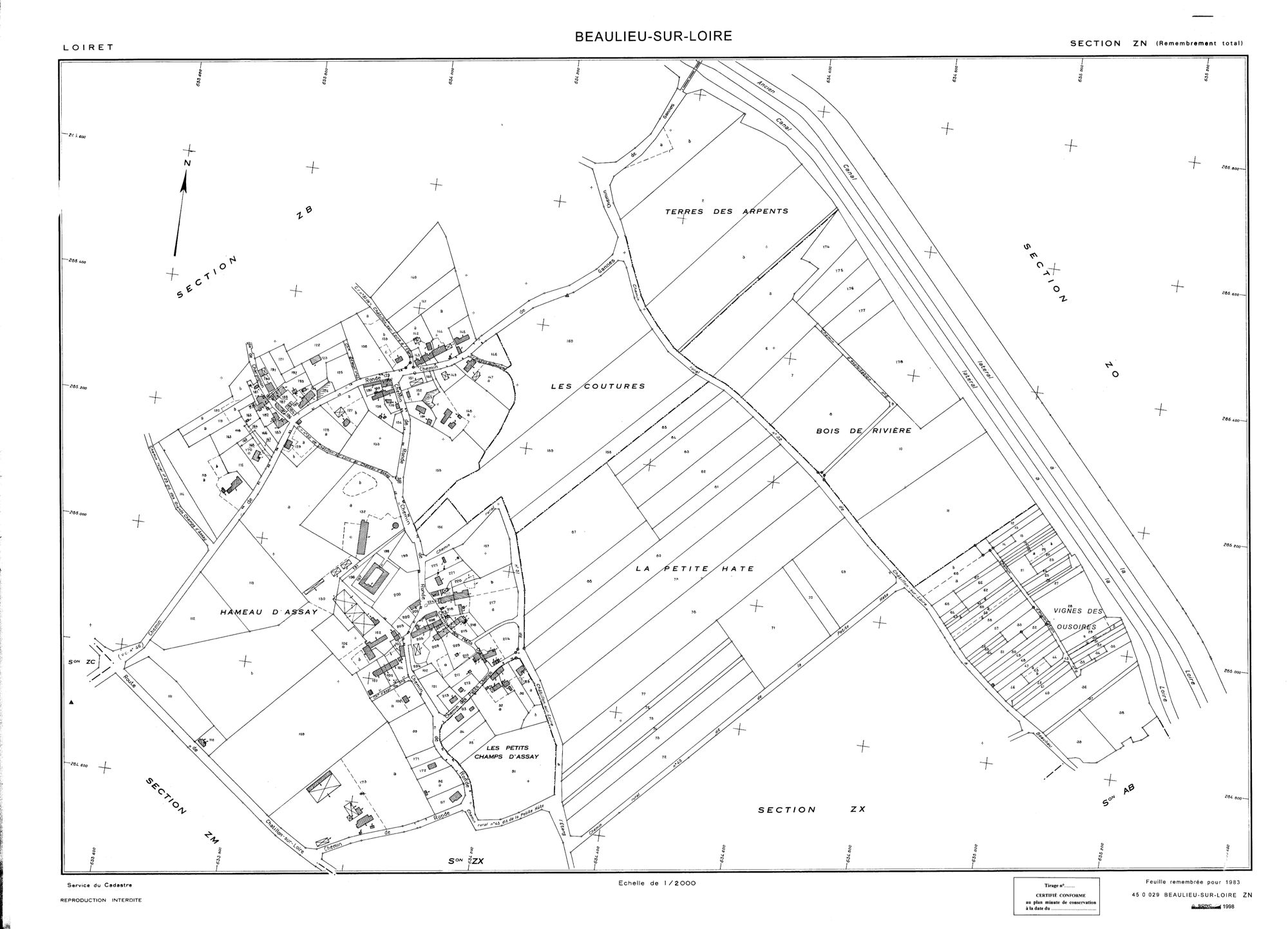Beaulieu-sur-Loire - Sections