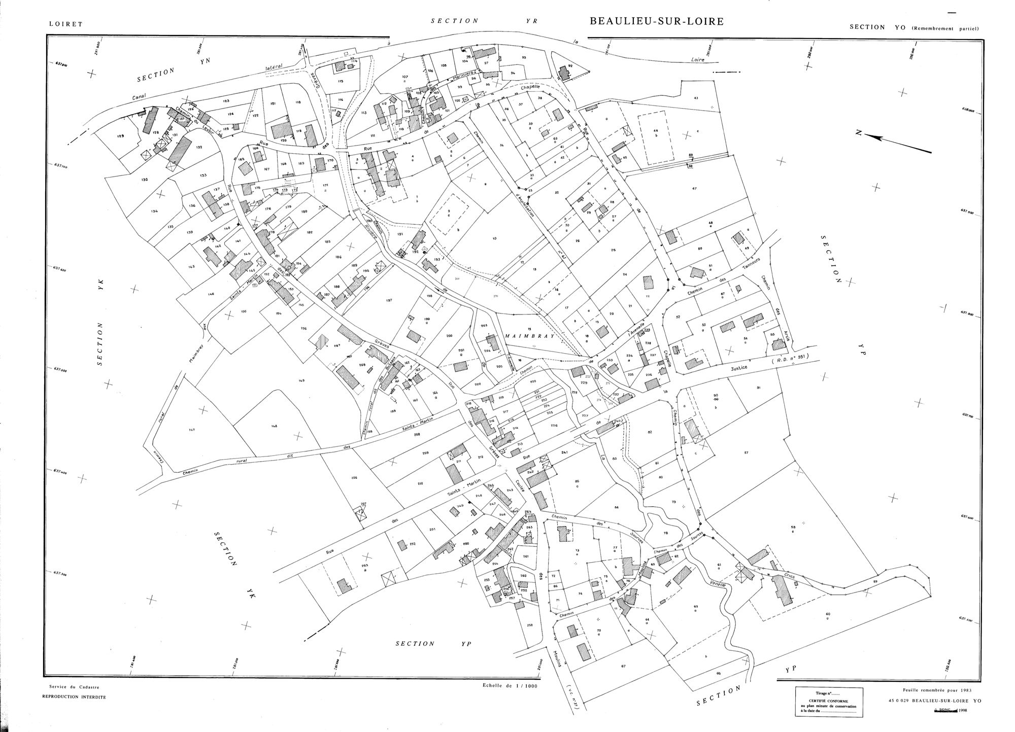 Beaulieu-sur-Loire - Sections