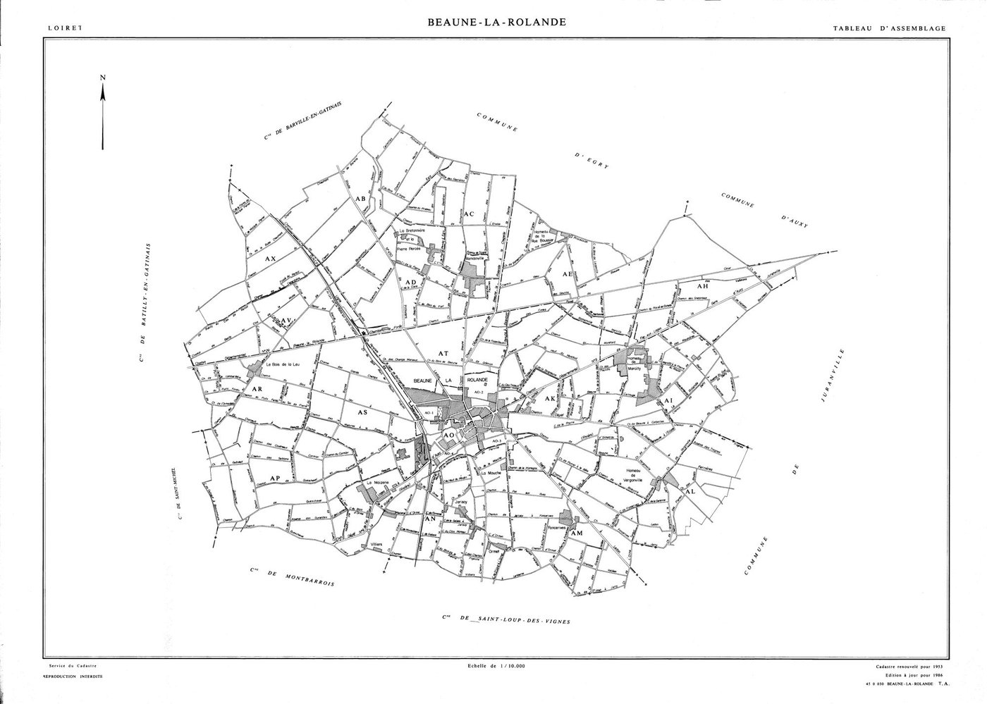 Beaune-la-Rolande - Tableau d'assemblage
