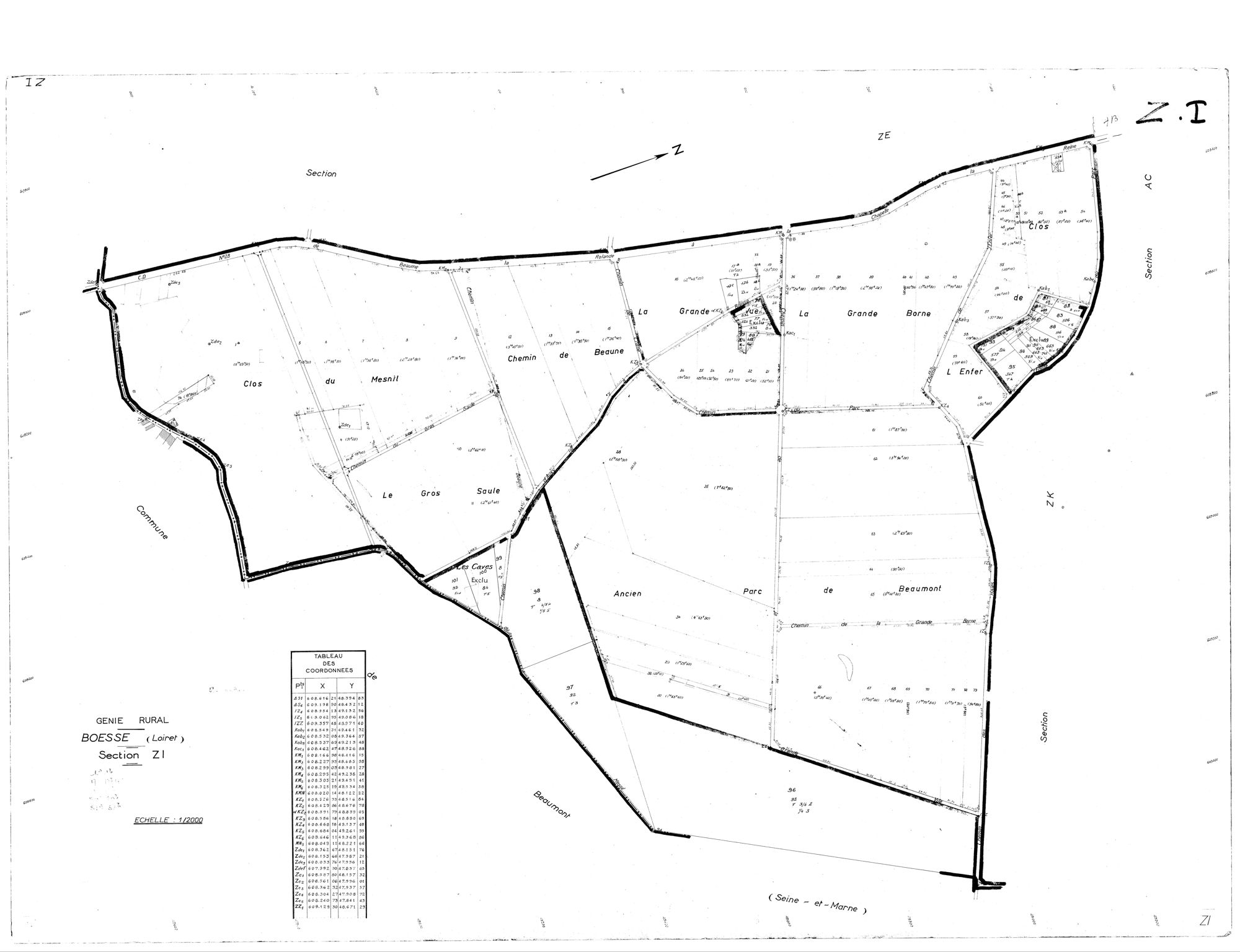 Boësses - Sections
