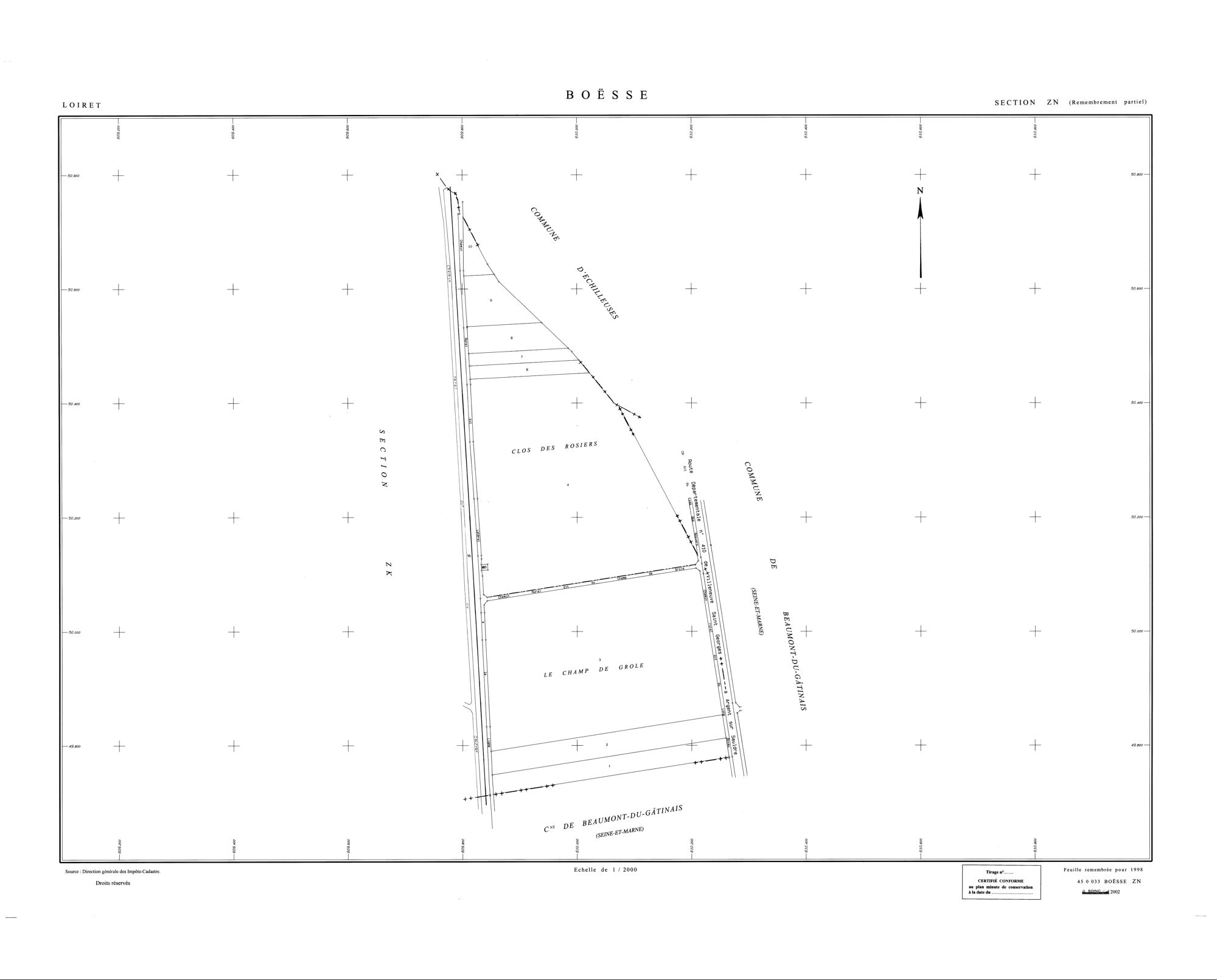 Boësses - Sections