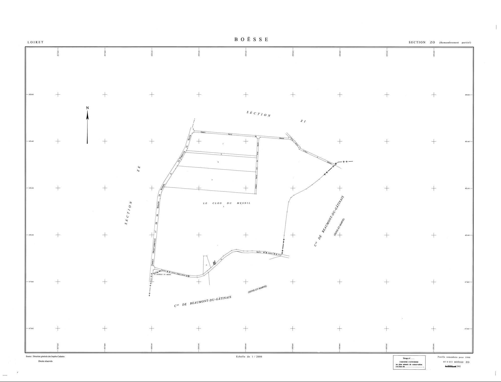 Boësses - Sections