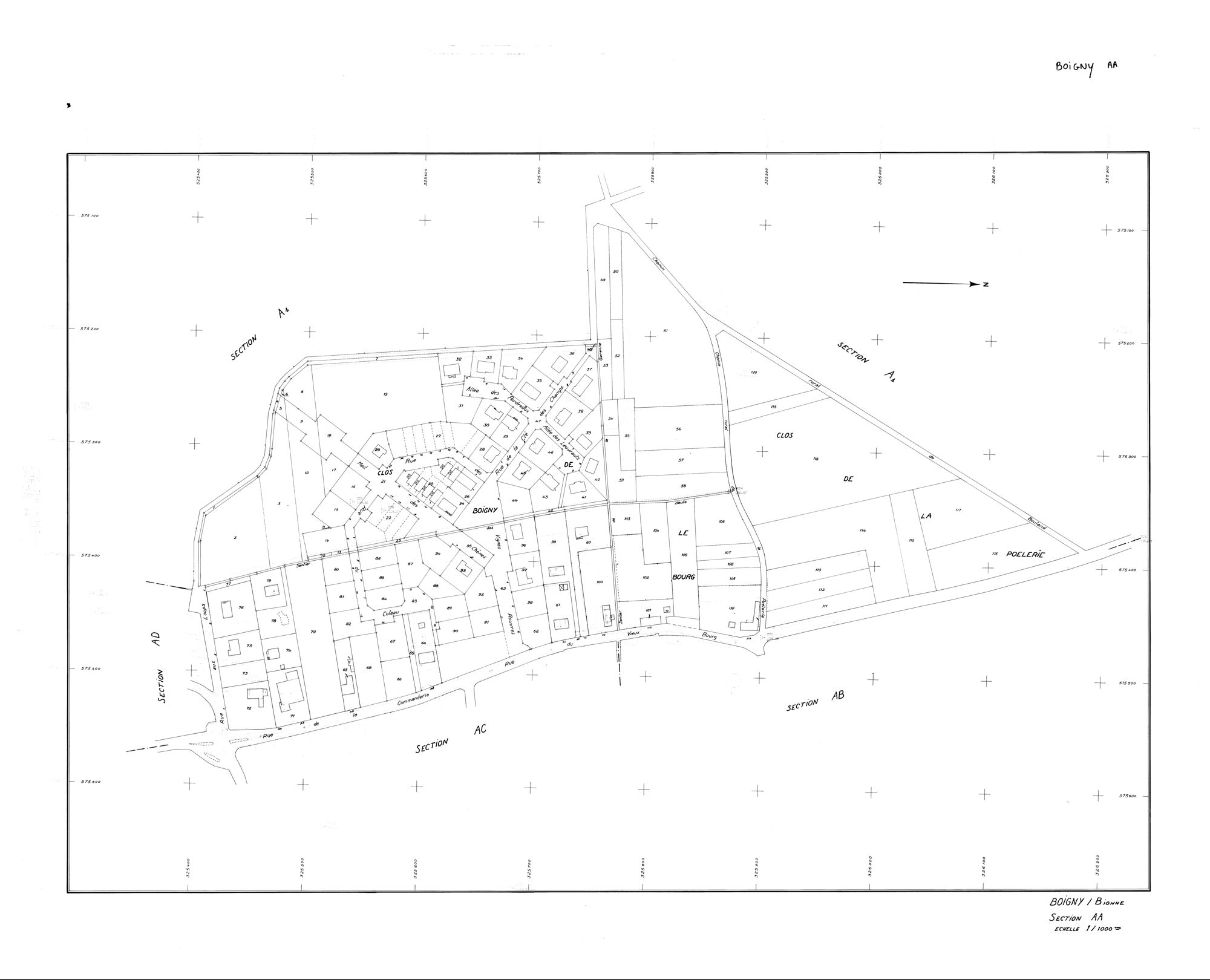 Boigny-sur-Bionne - Sections