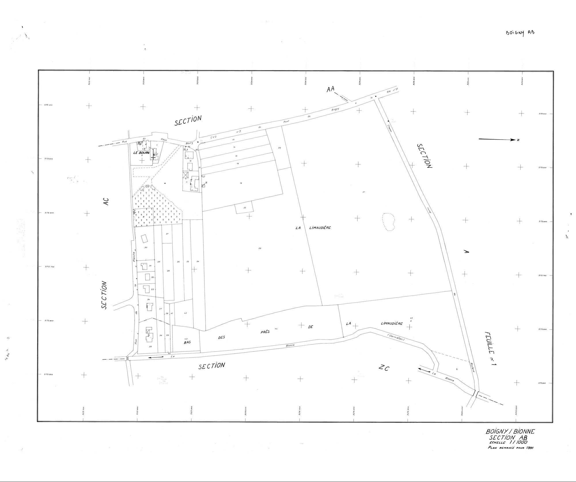 Boigny-sur-Bionne - Sections