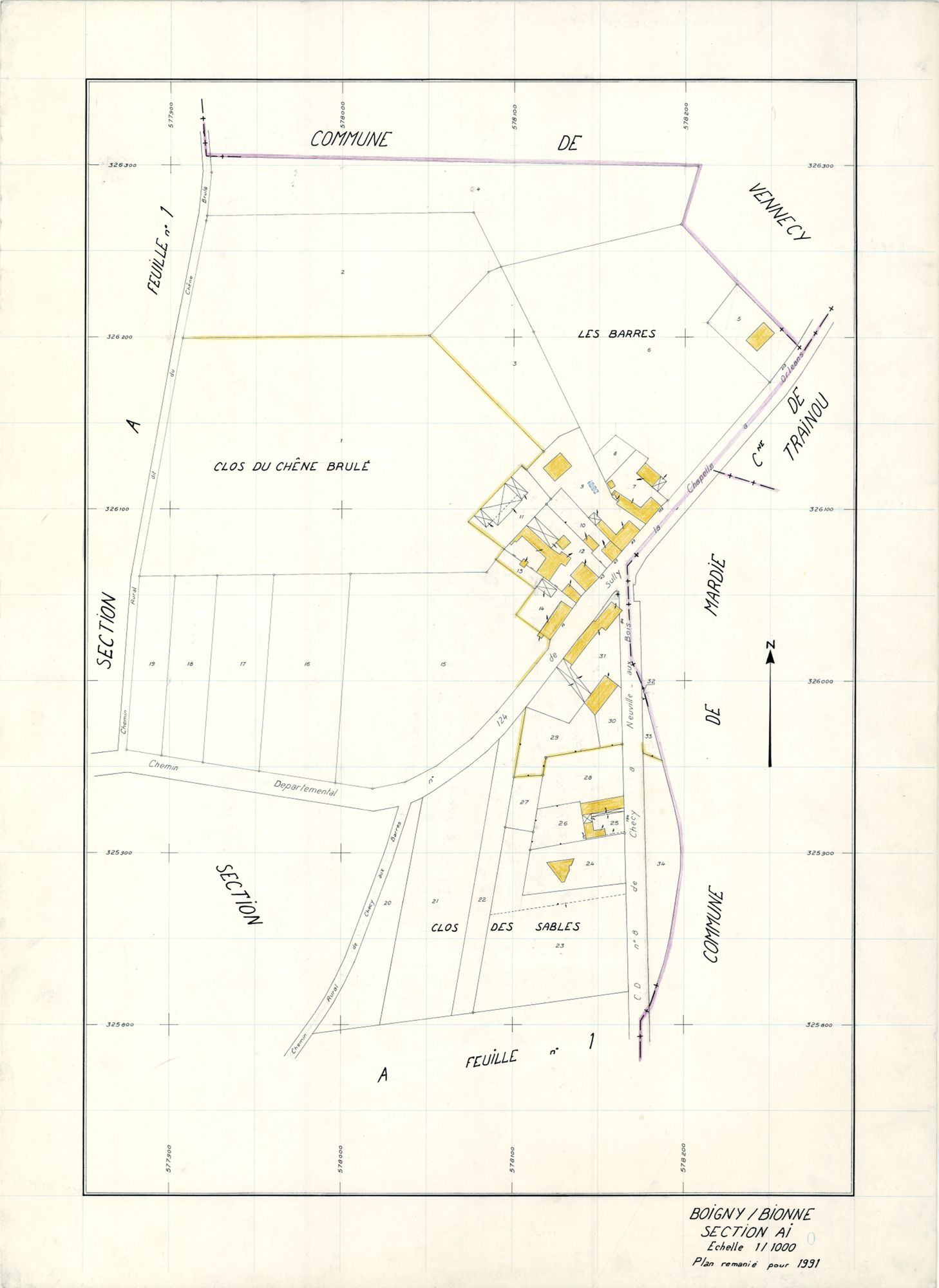 Boigny-sur-Bionne - Sections