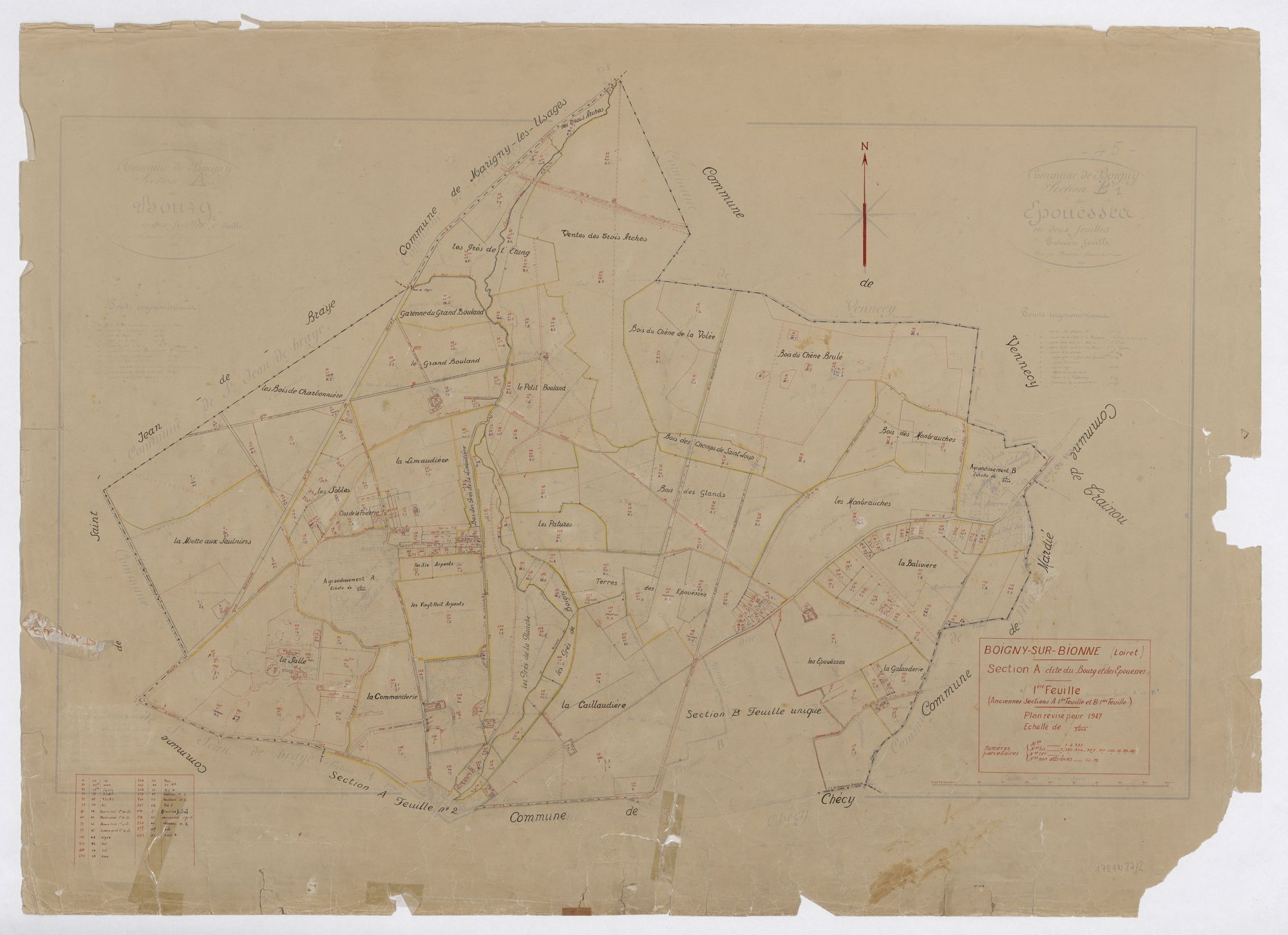 Boigny-sur-Bionne - Sections