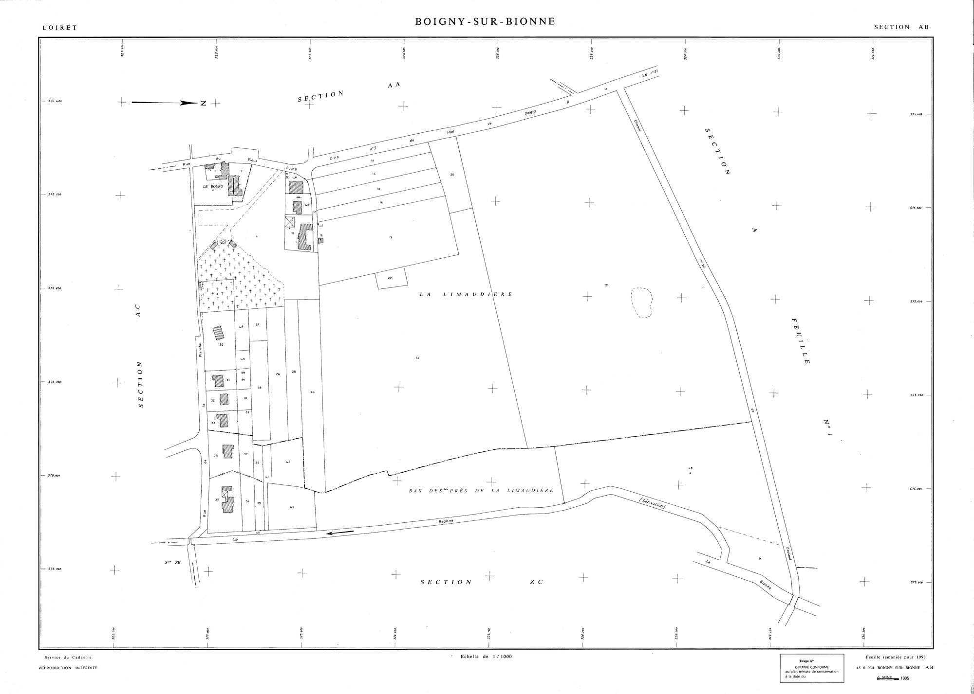 Boigny-sur-Bionne - Sections