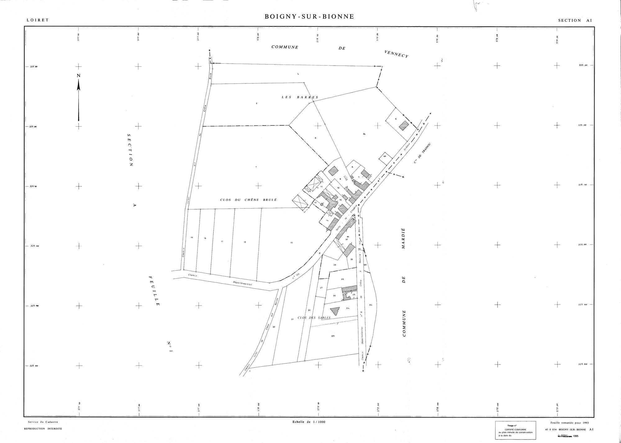 Boigny-sur-Bionne - Sections
