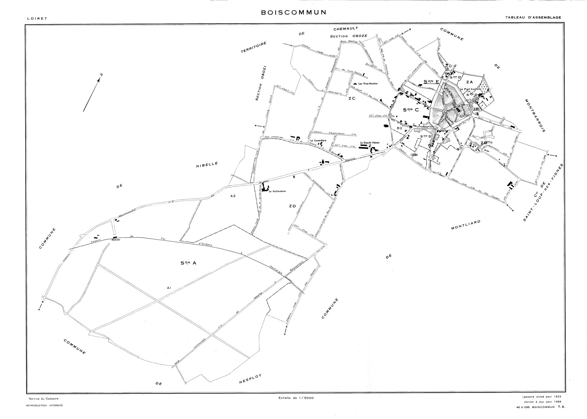 Boiscommun - Tableau d'assemblage