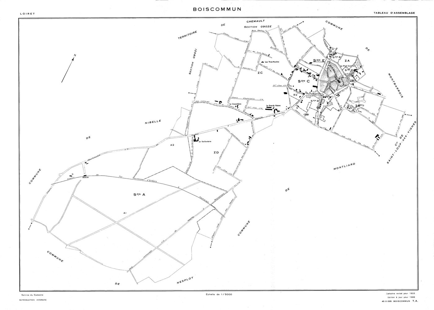 Boiscommun - Tableau d'assemblage
