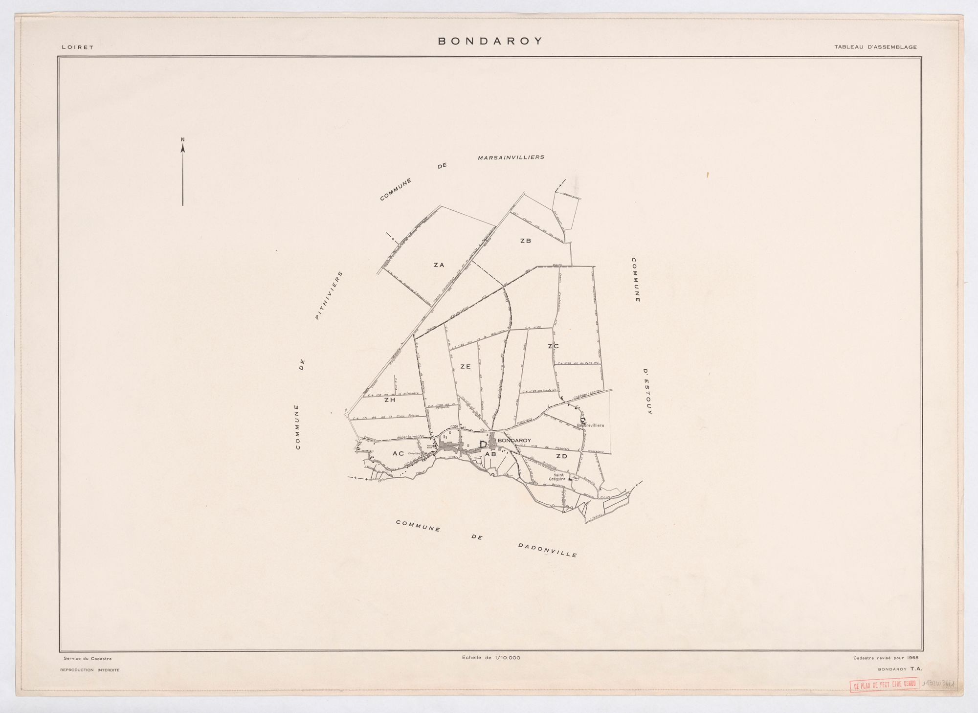 Bondaroy - Tableau d'assemblage