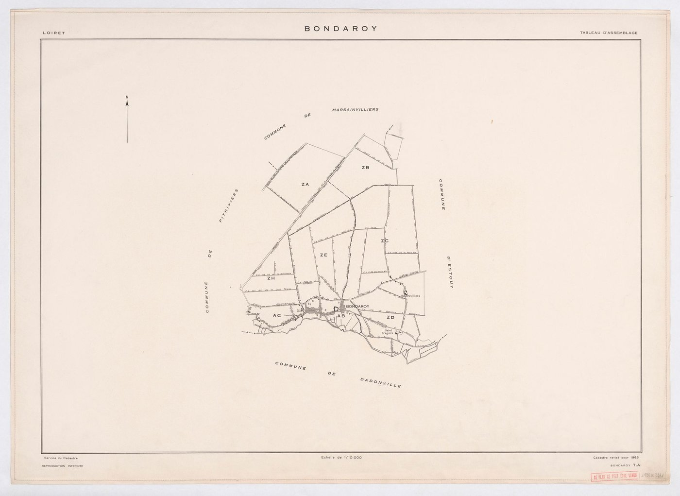 Bondaroy - Tableau d'assemblage