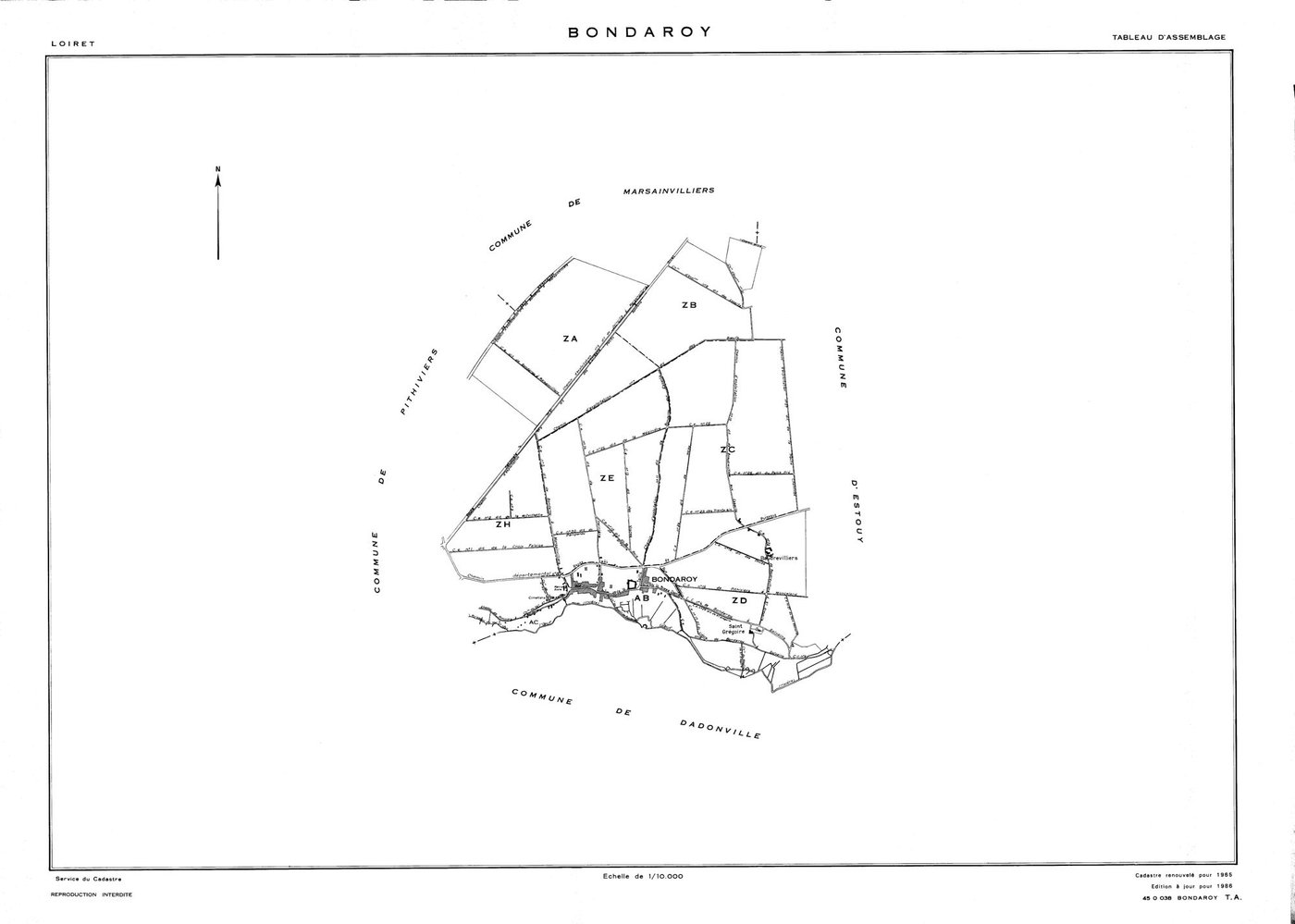 Bondaroy - Tableau d'assemblage