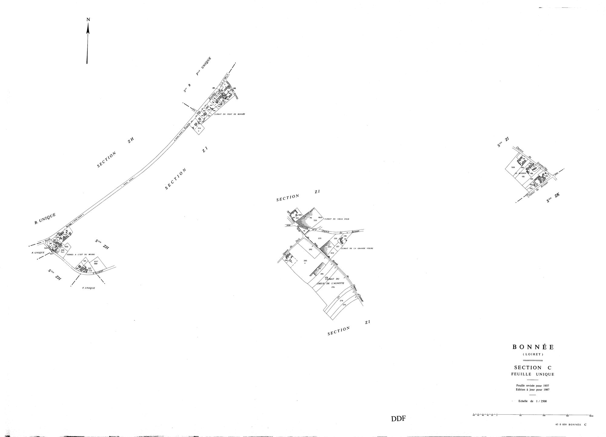 Bonnée - Sections