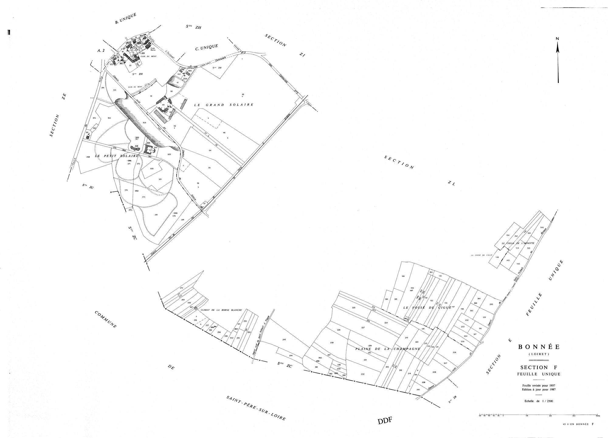 Bonnée - Sections