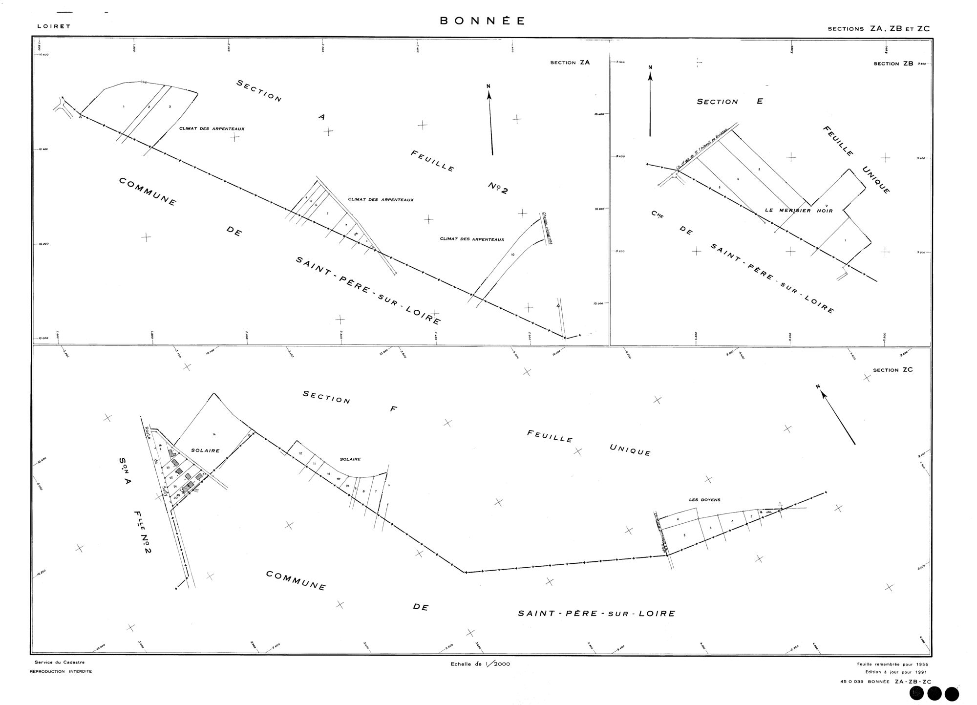 Bonnée - Sections