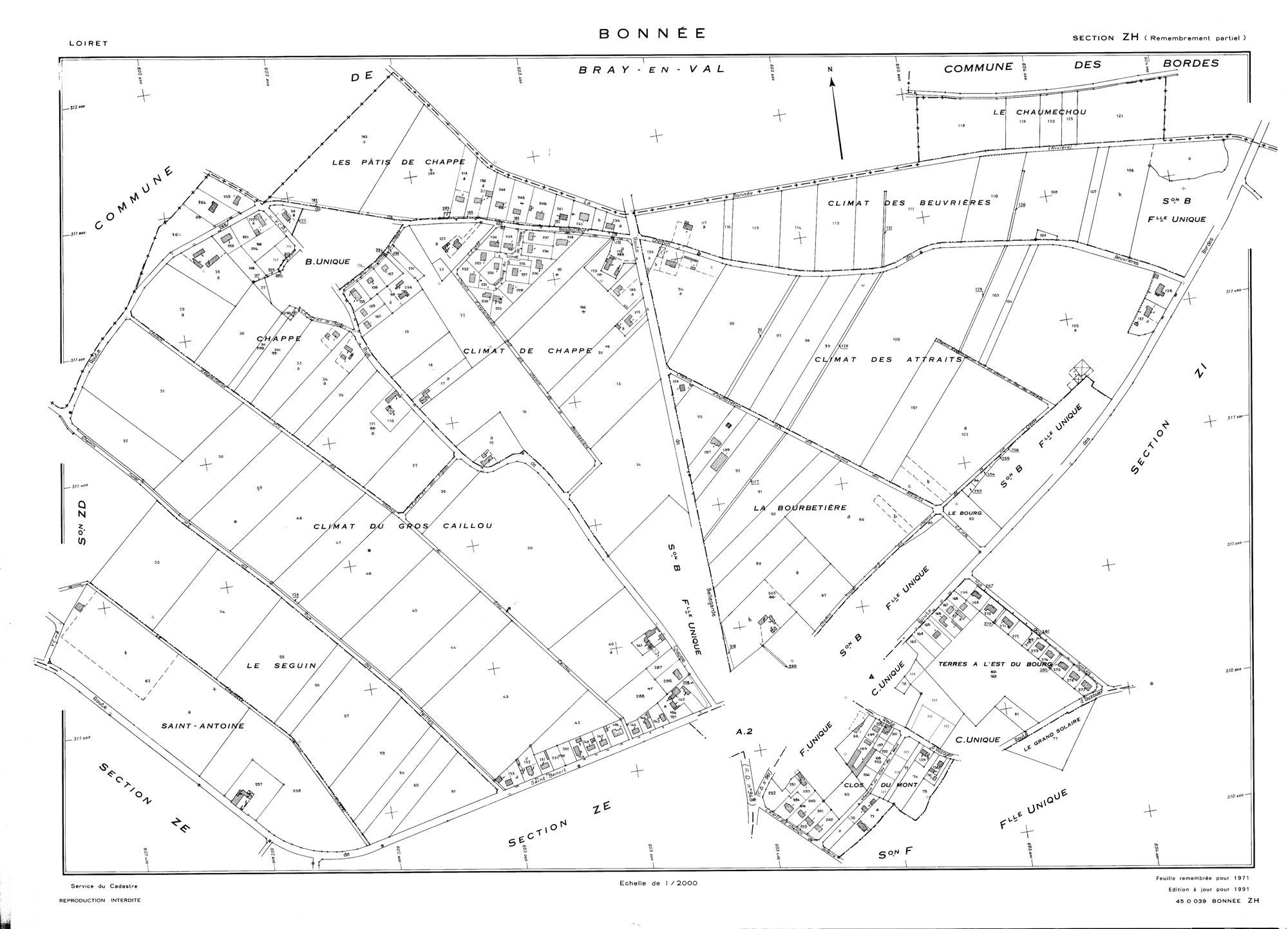 Bonnée - Sections