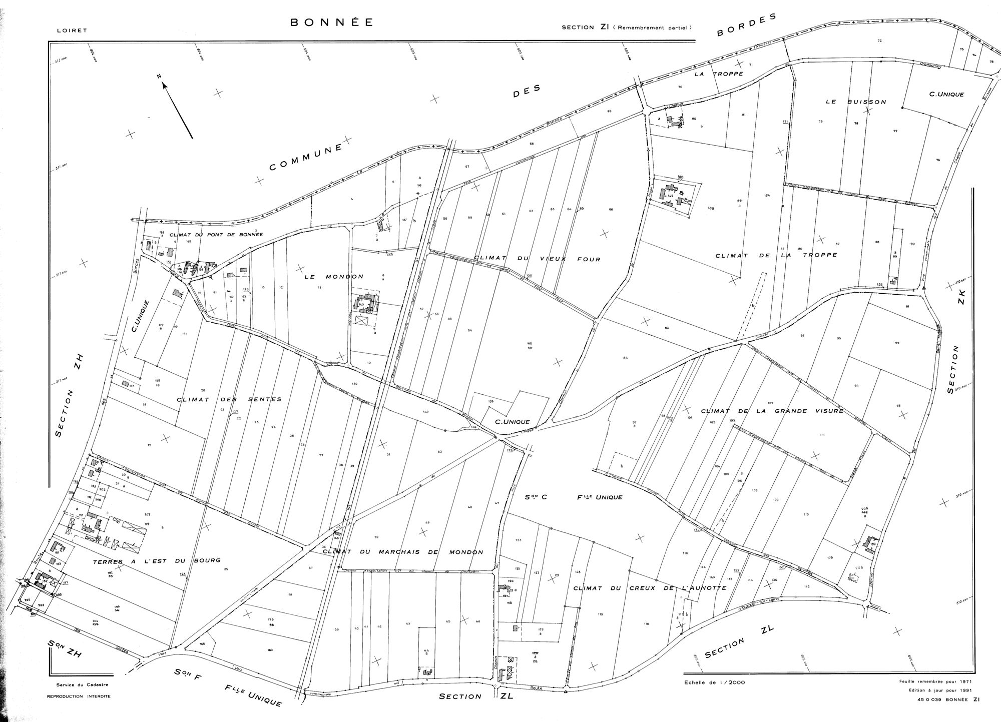 Bonnée - Sections