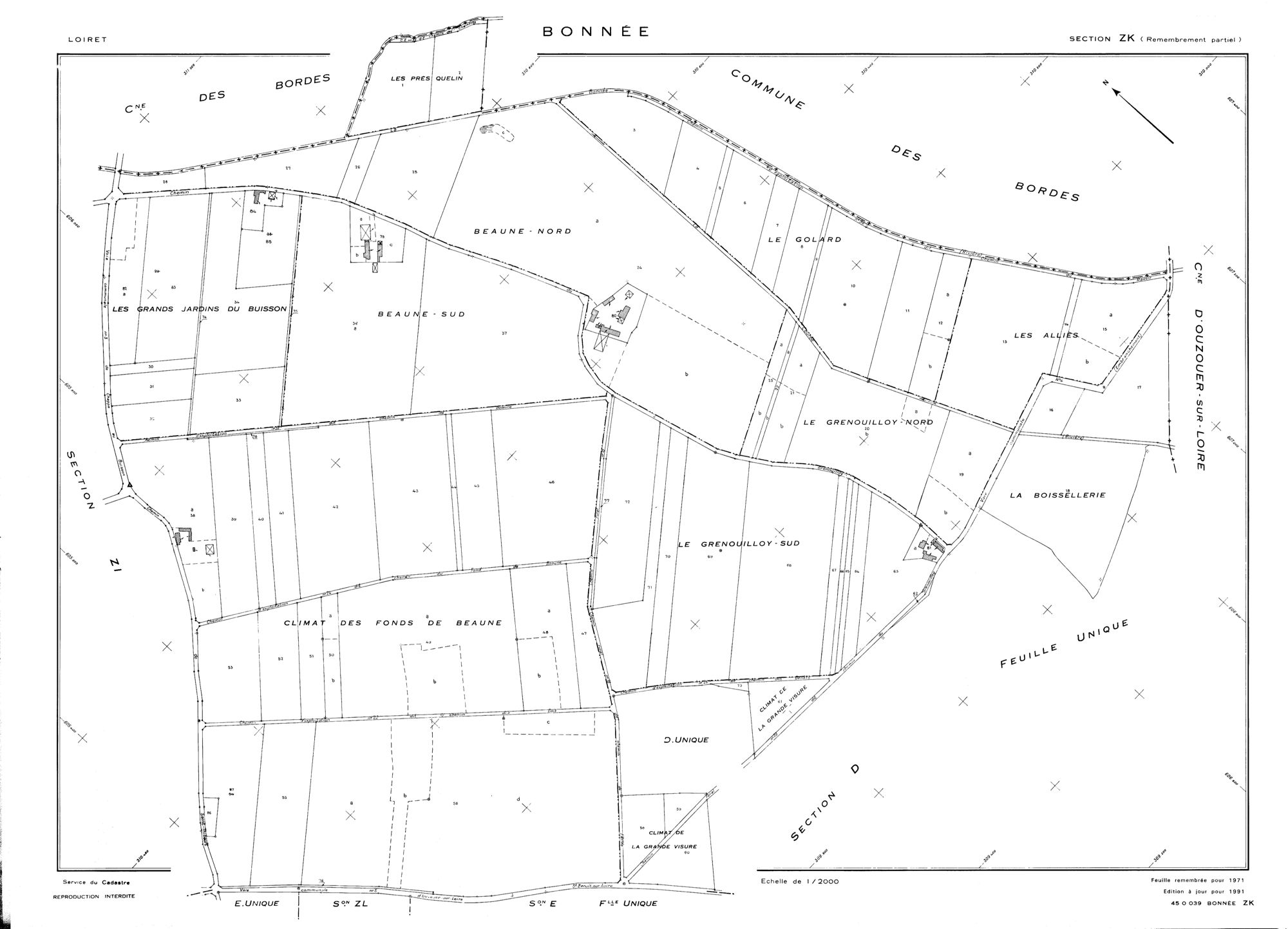 Bonnée - Sections
