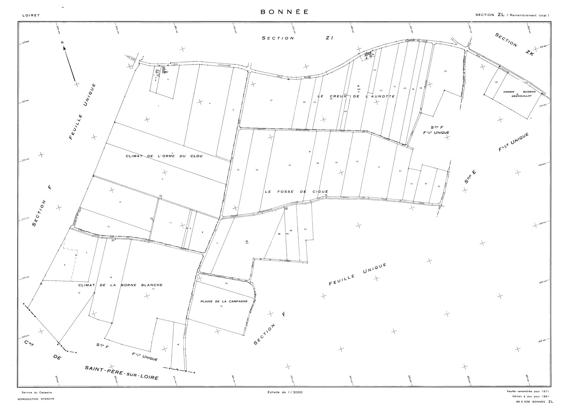 Bonnée - Sections