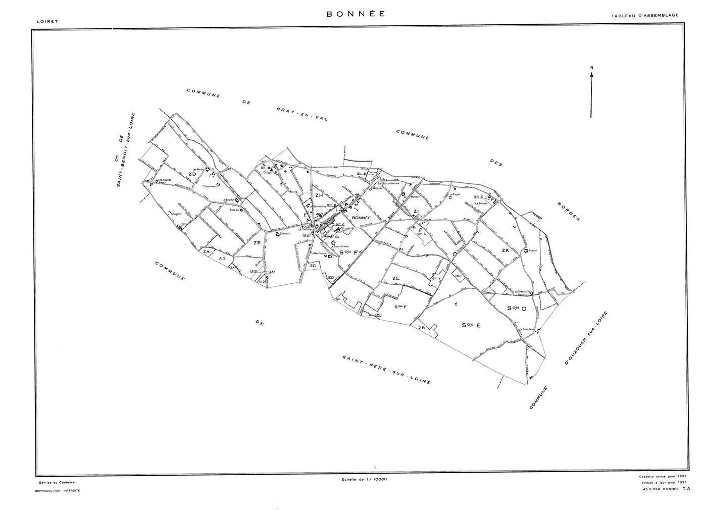 Bonnée - Tableau d'assemblage