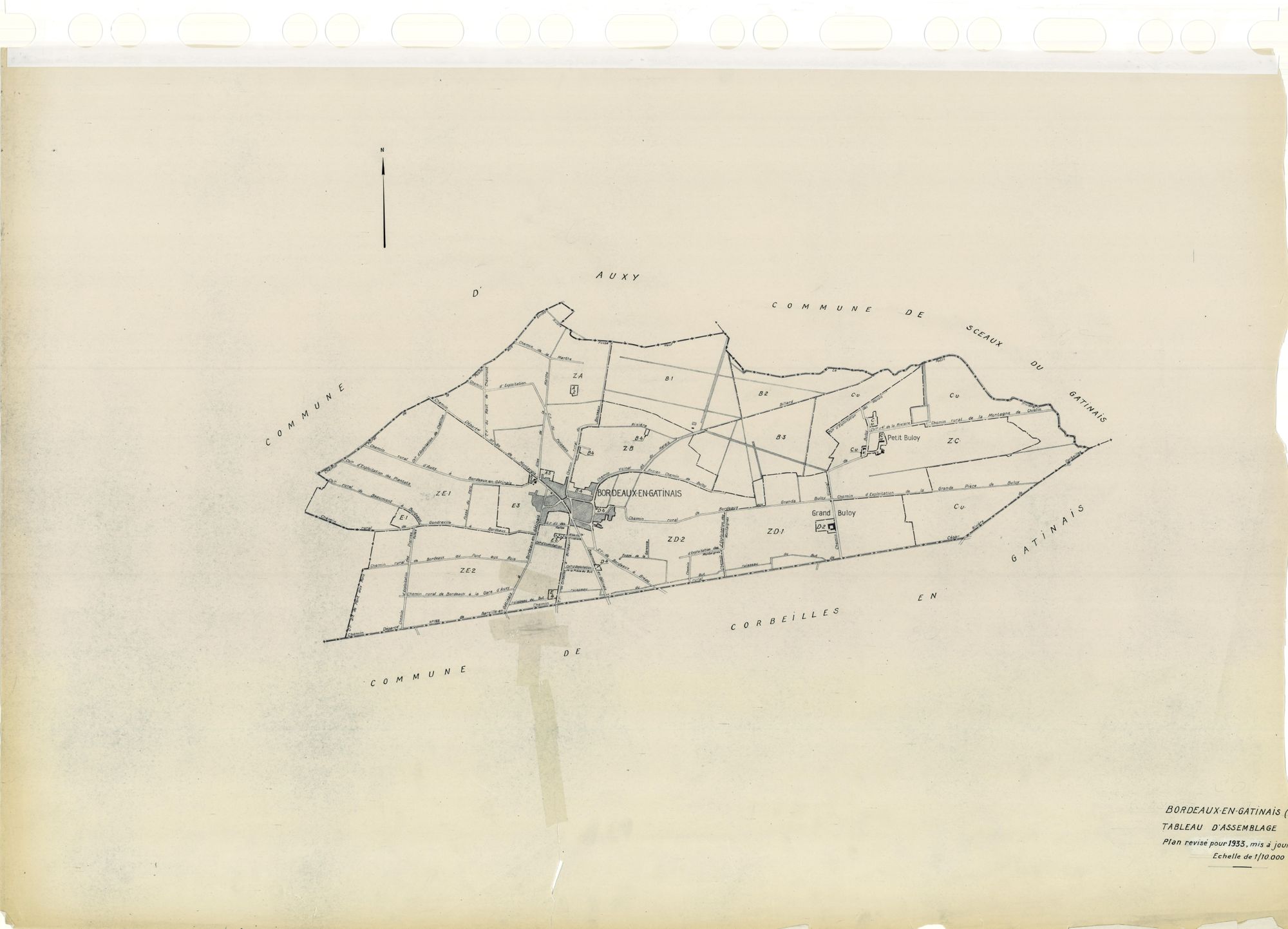 Bordeaux-en-Gâtinais - Tableau d'assemblage