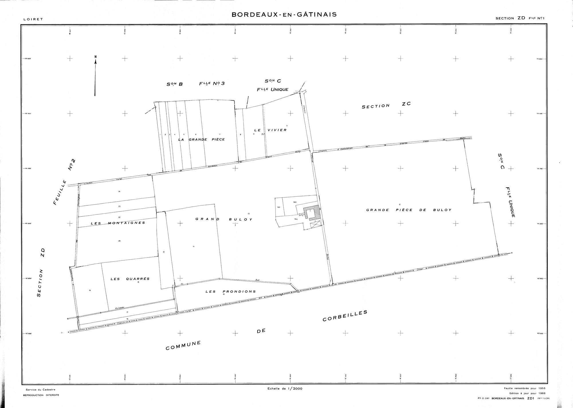 Bordeaux-en-Gâtinais - Sections