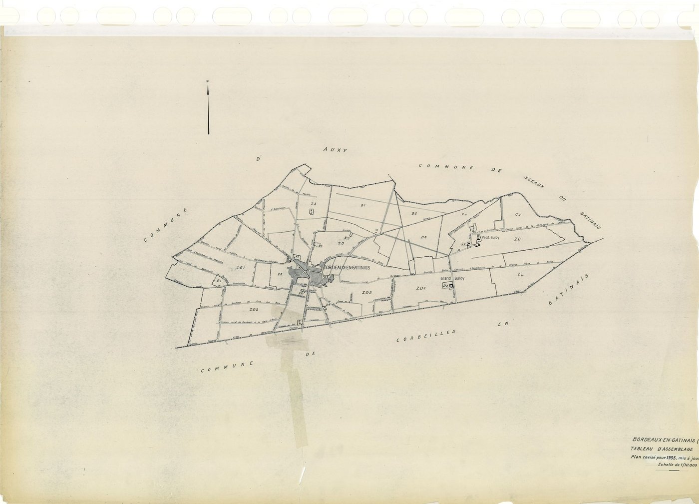 Bordeaux-en-Gâtinais - Tableau d'assemblage