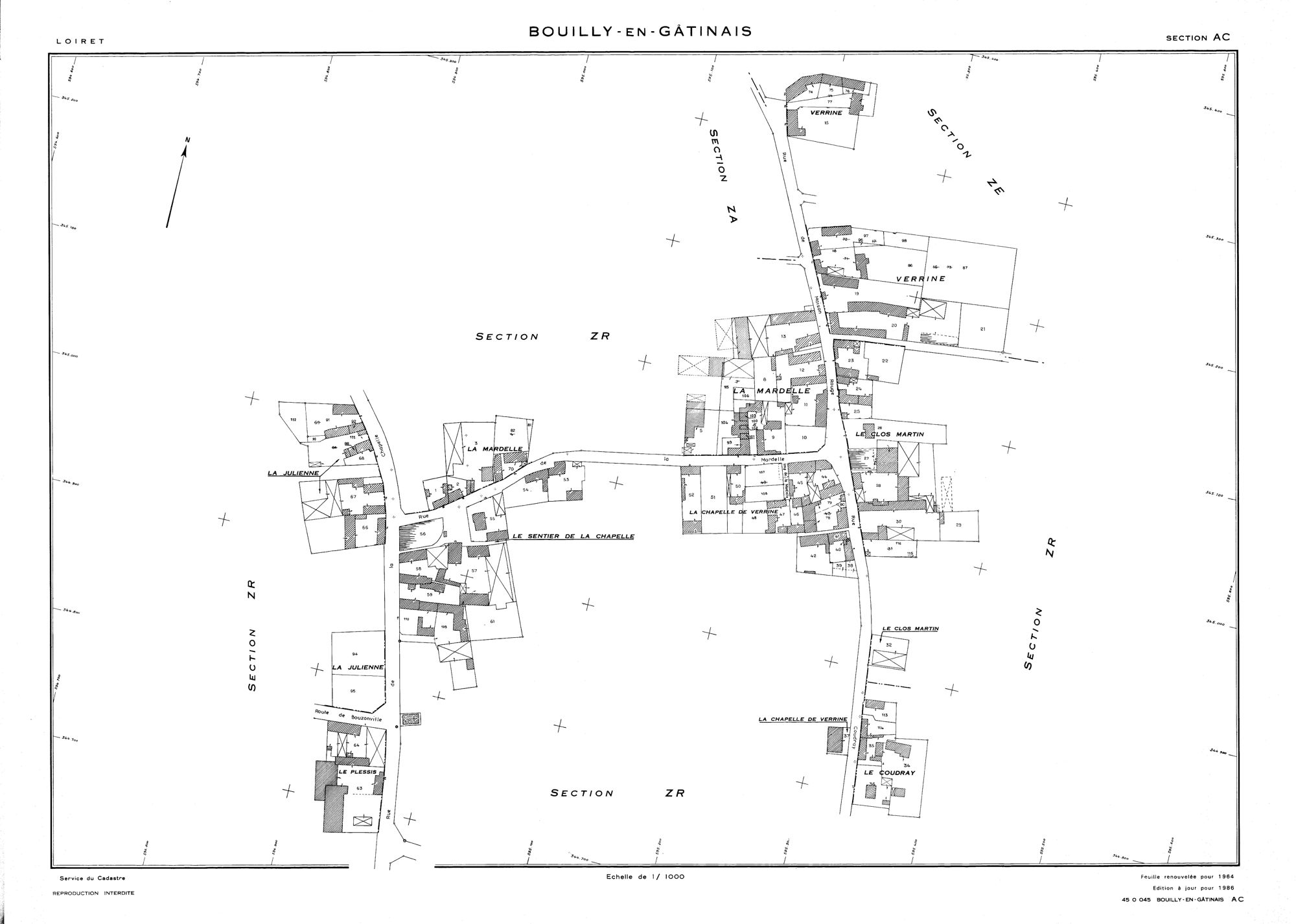 Bouilly-en-Gâtinais - Sections