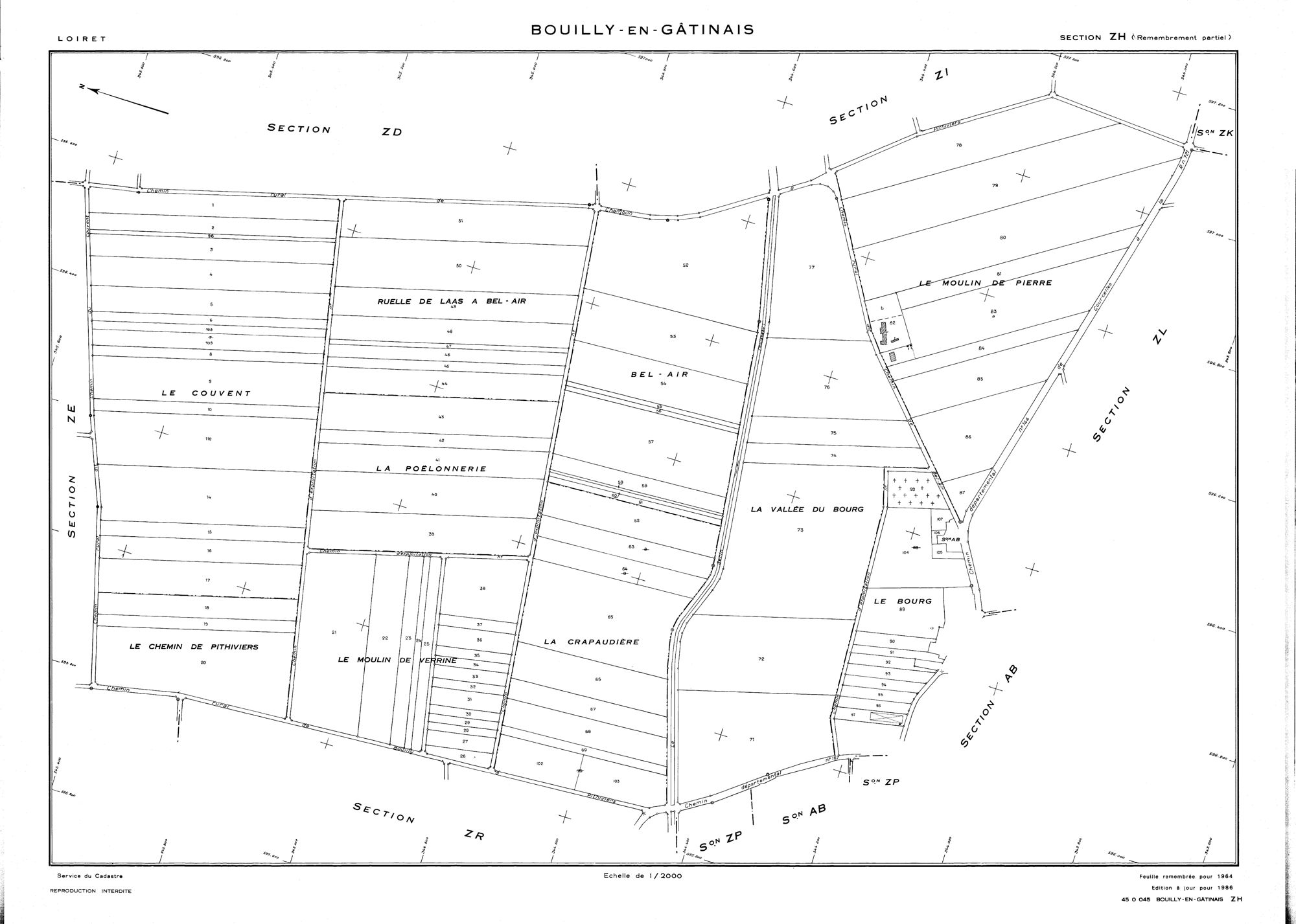 Bouilly-en-Gâtinais - Sections