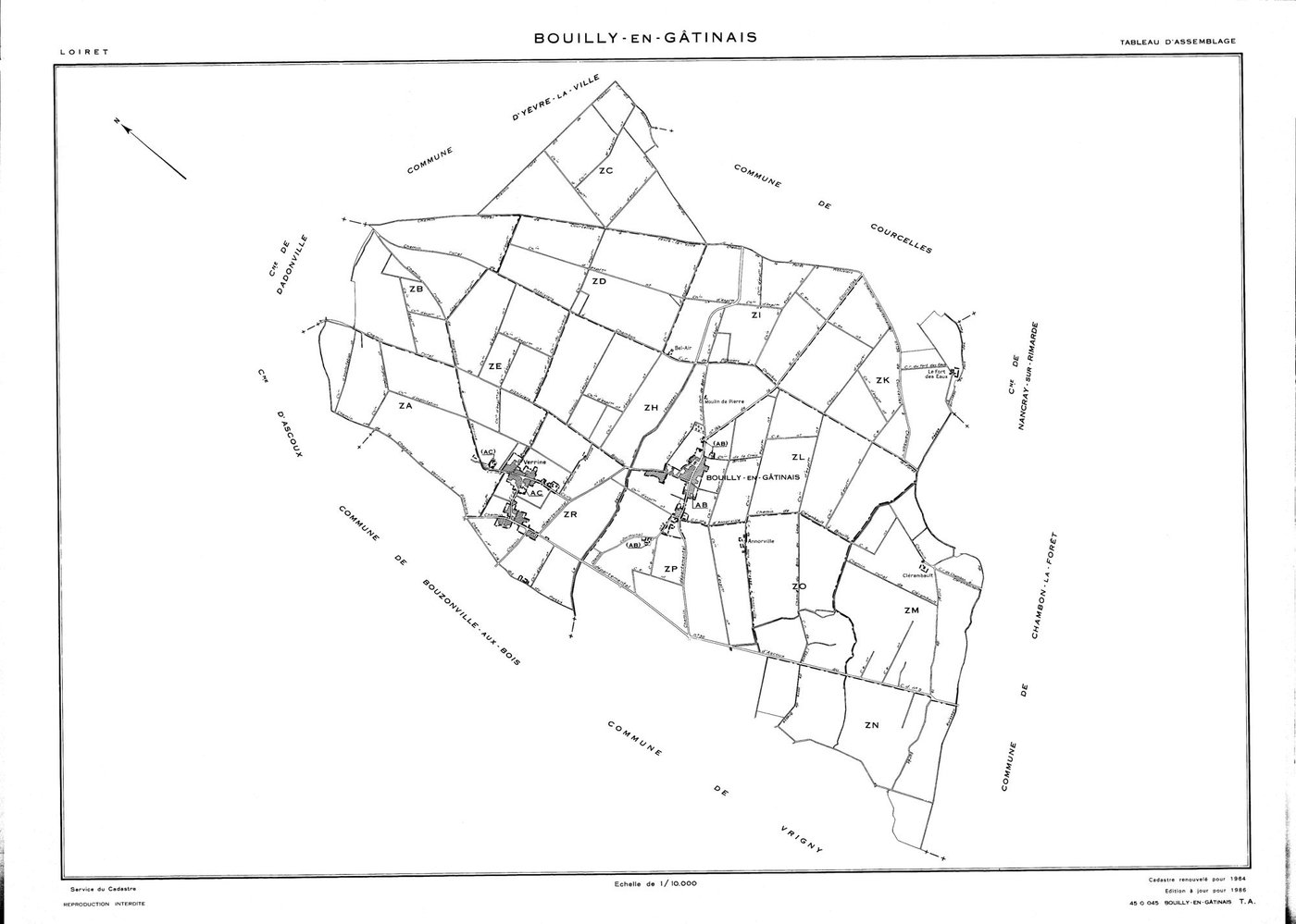 Bouilly-en-Gâtinais - Tableau d'assemblage
