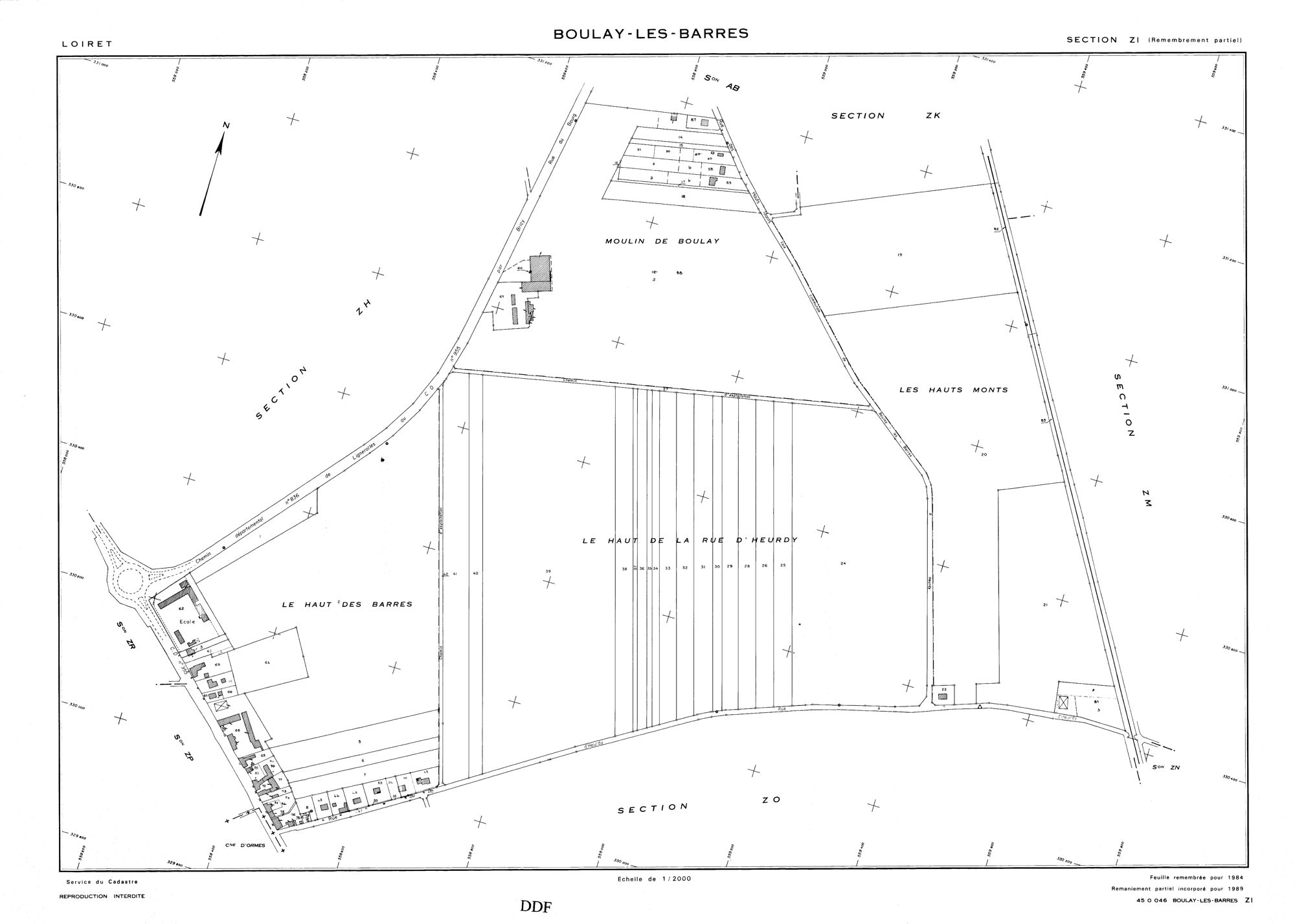 Boulay-les-Barres - Sections