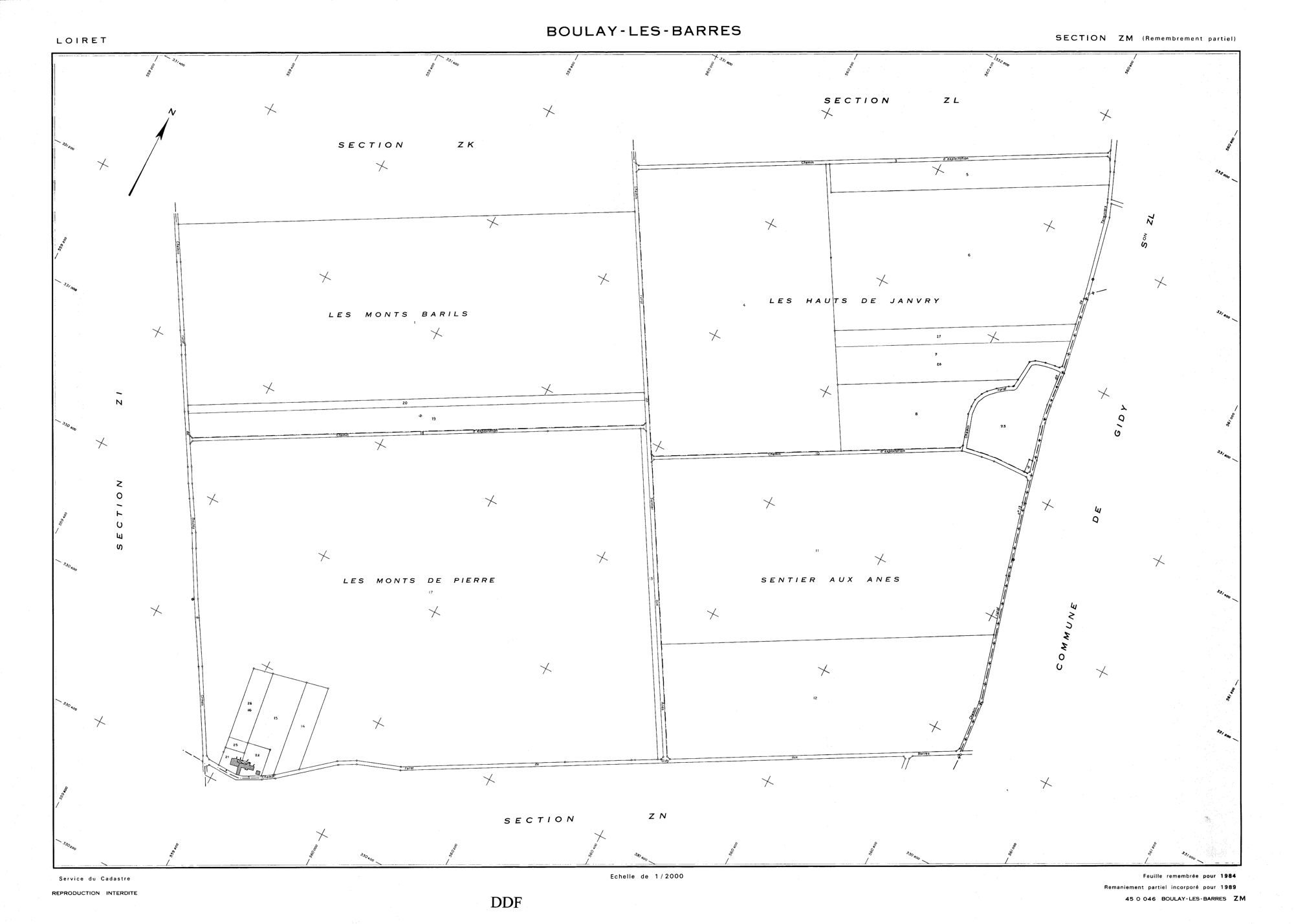 Boulay-les-Barres - Sections