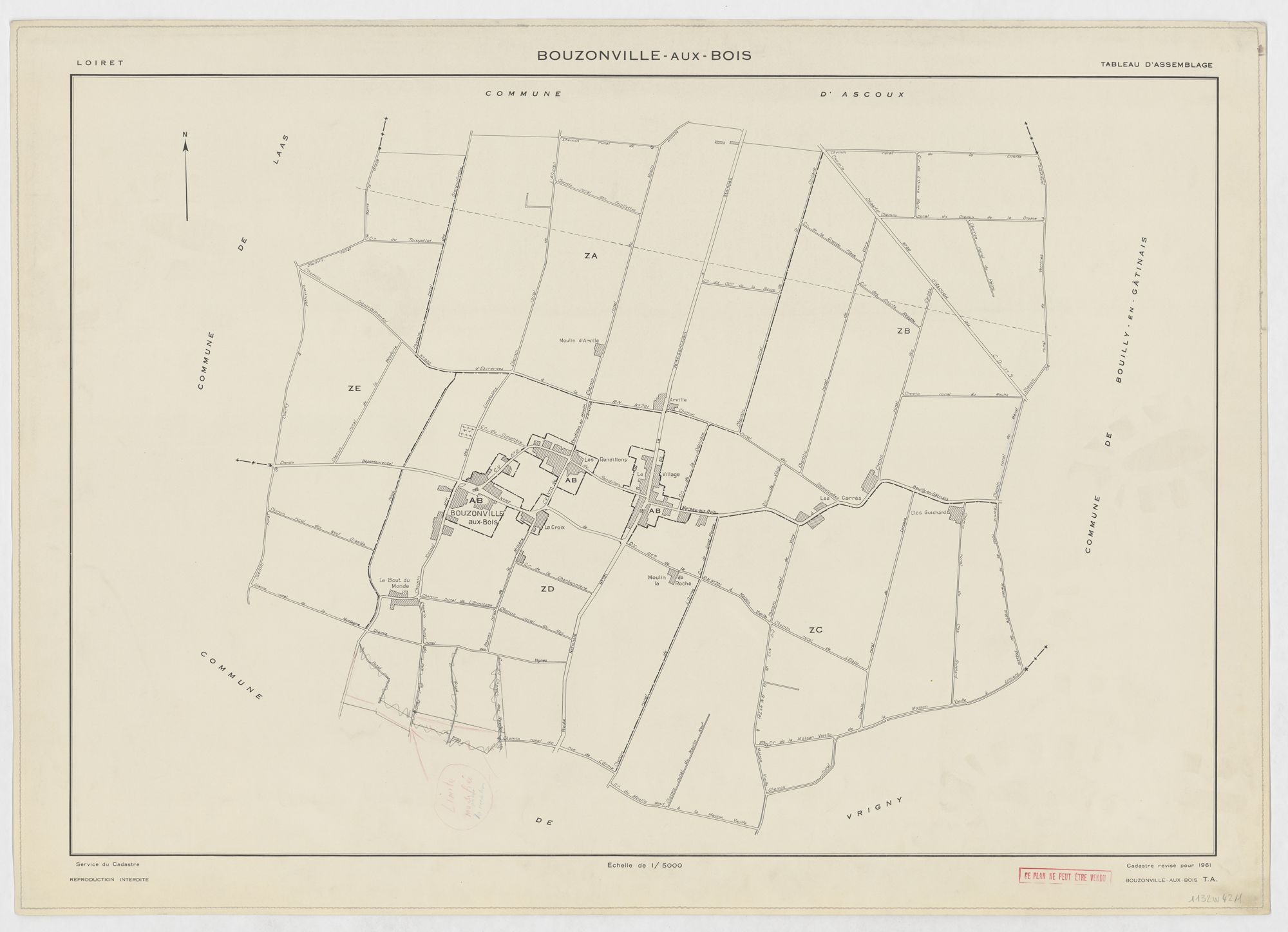 Bouzonville-aux-Bois - Tableau d'assemblage