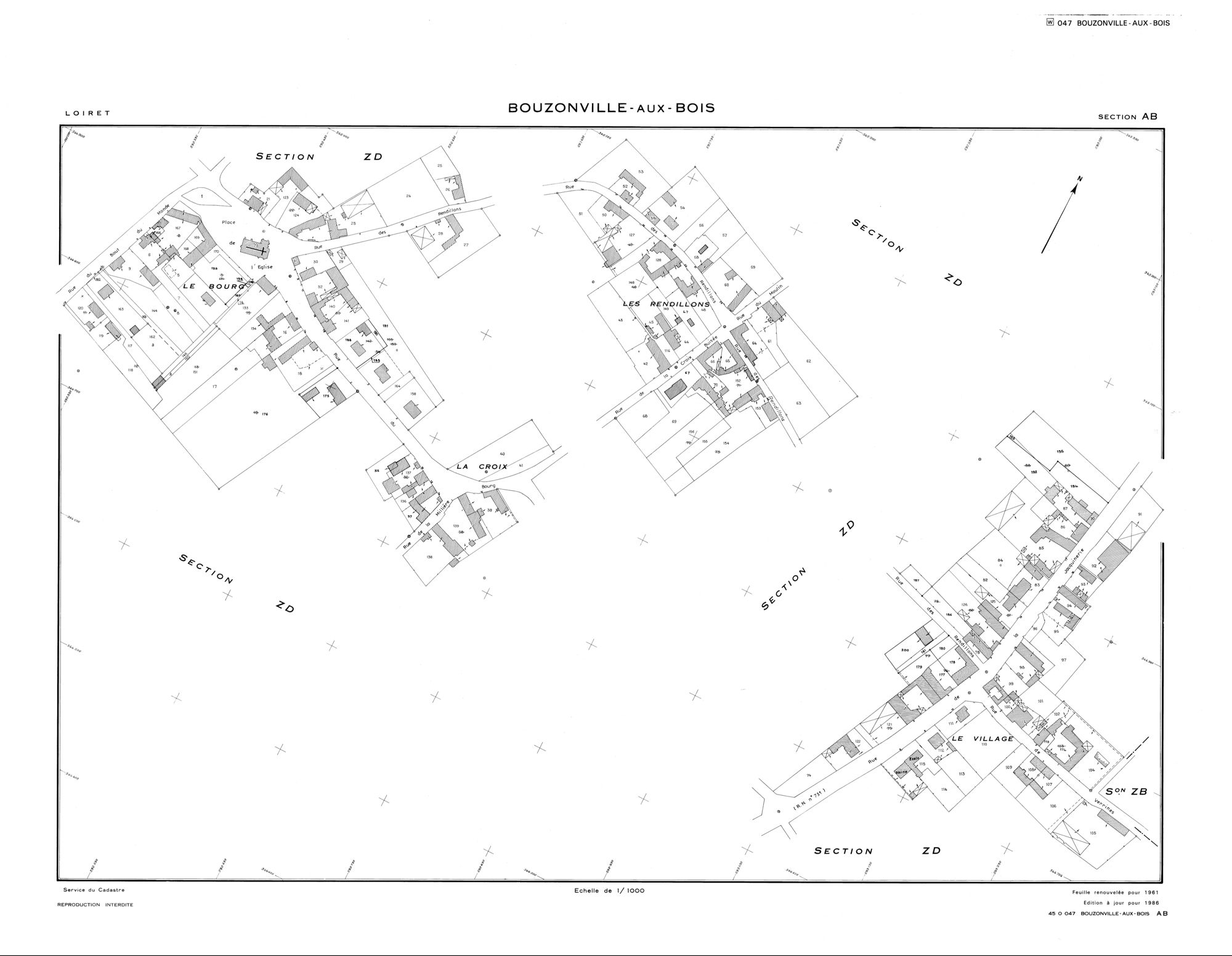 Bouzonville-aux-Bois - Sections