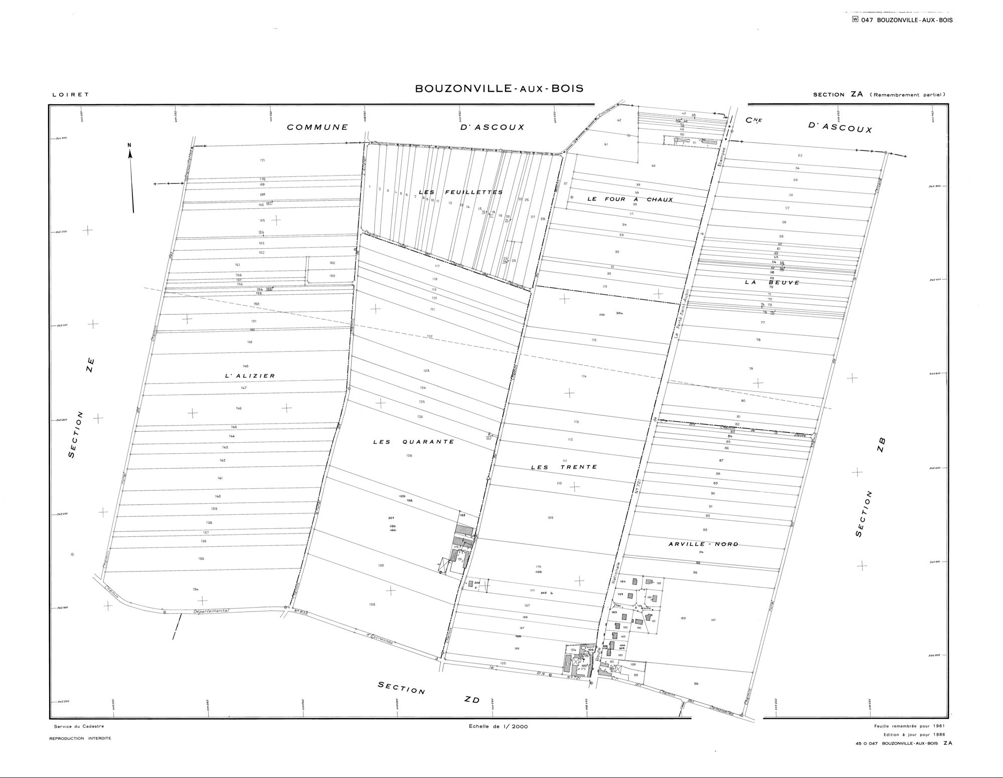 Bouzonville-aux-Bois - Sections
