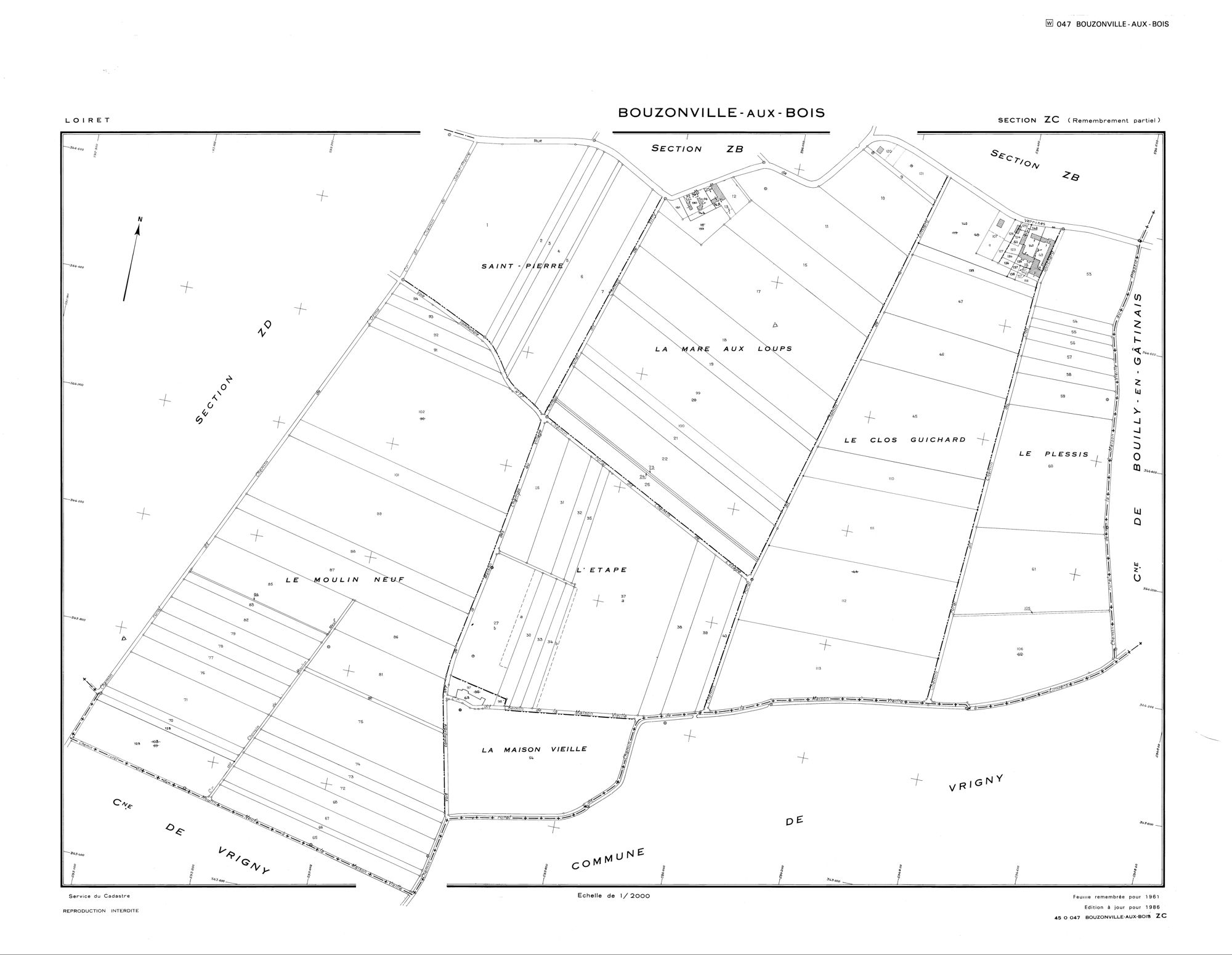 Bouzonville-aux-Bois - Sections