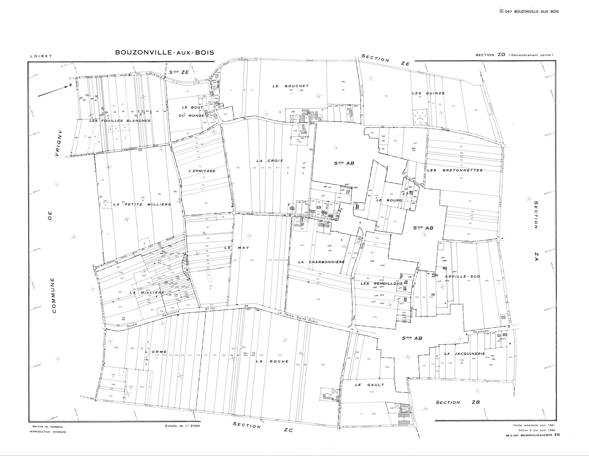 Bouzonville-aux-Bois - Sections