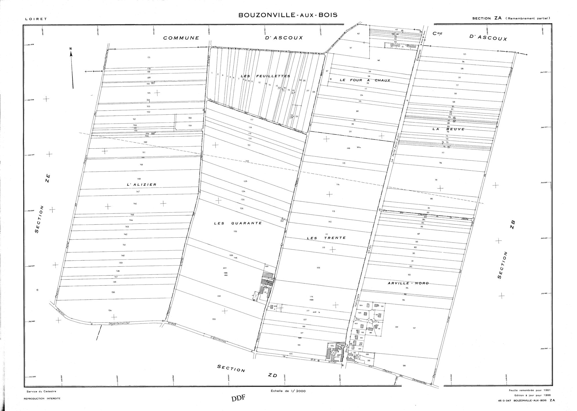 Bouzonville-aux-Bois - Sections