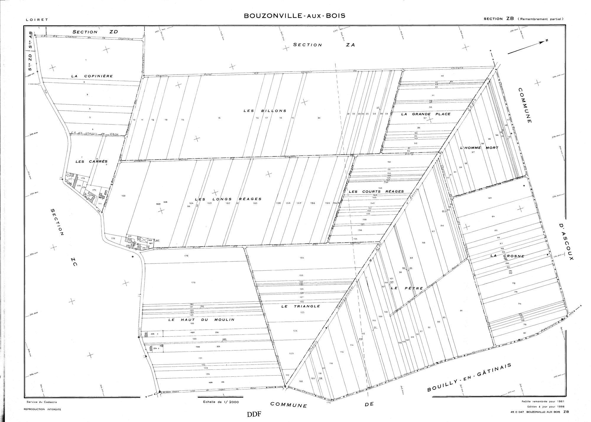 Bouzonville-aux-Bois - Sections