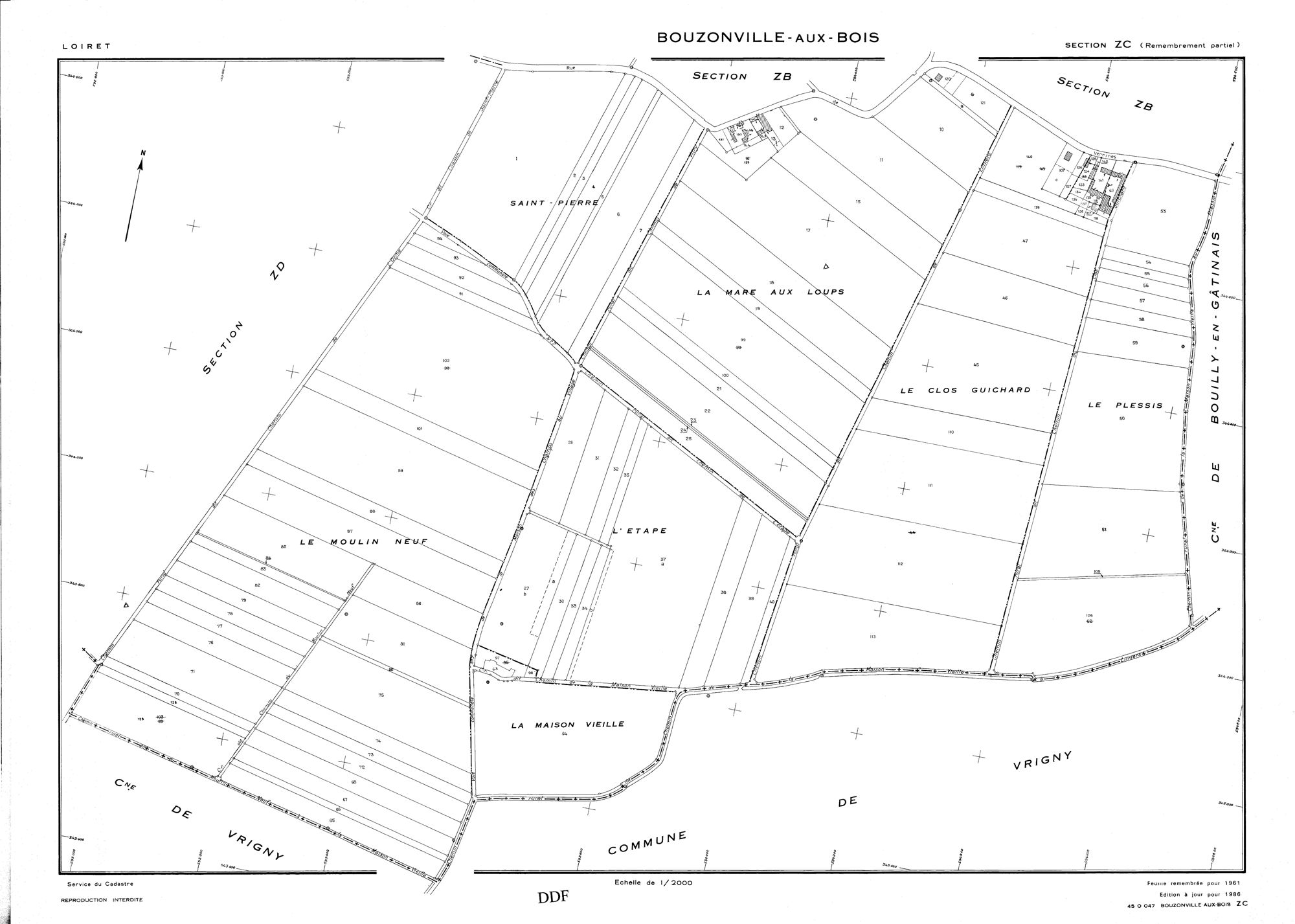 Bouzonville-aux-Bois - Sections