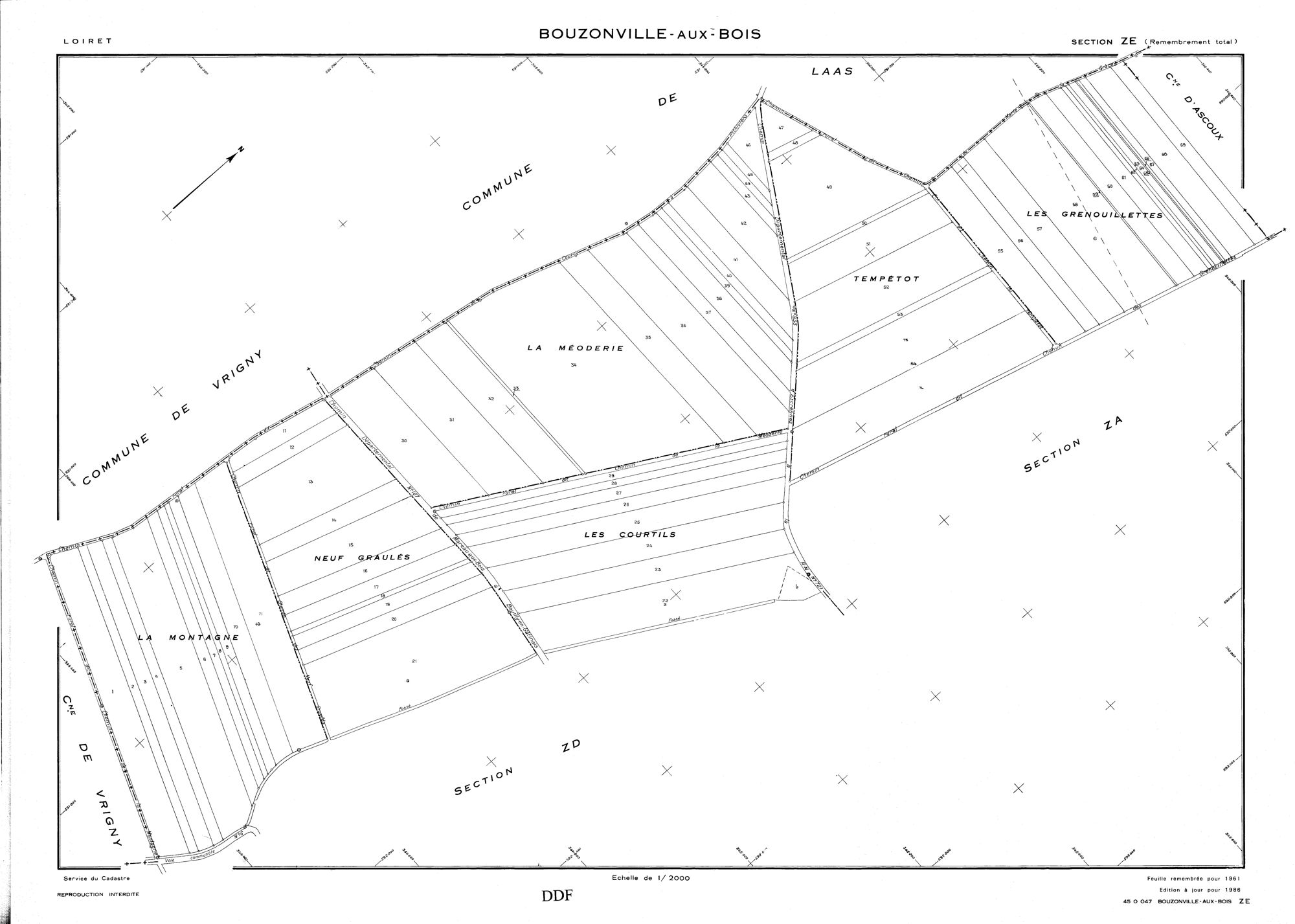 Bouzonville-aux-Bois - Sections