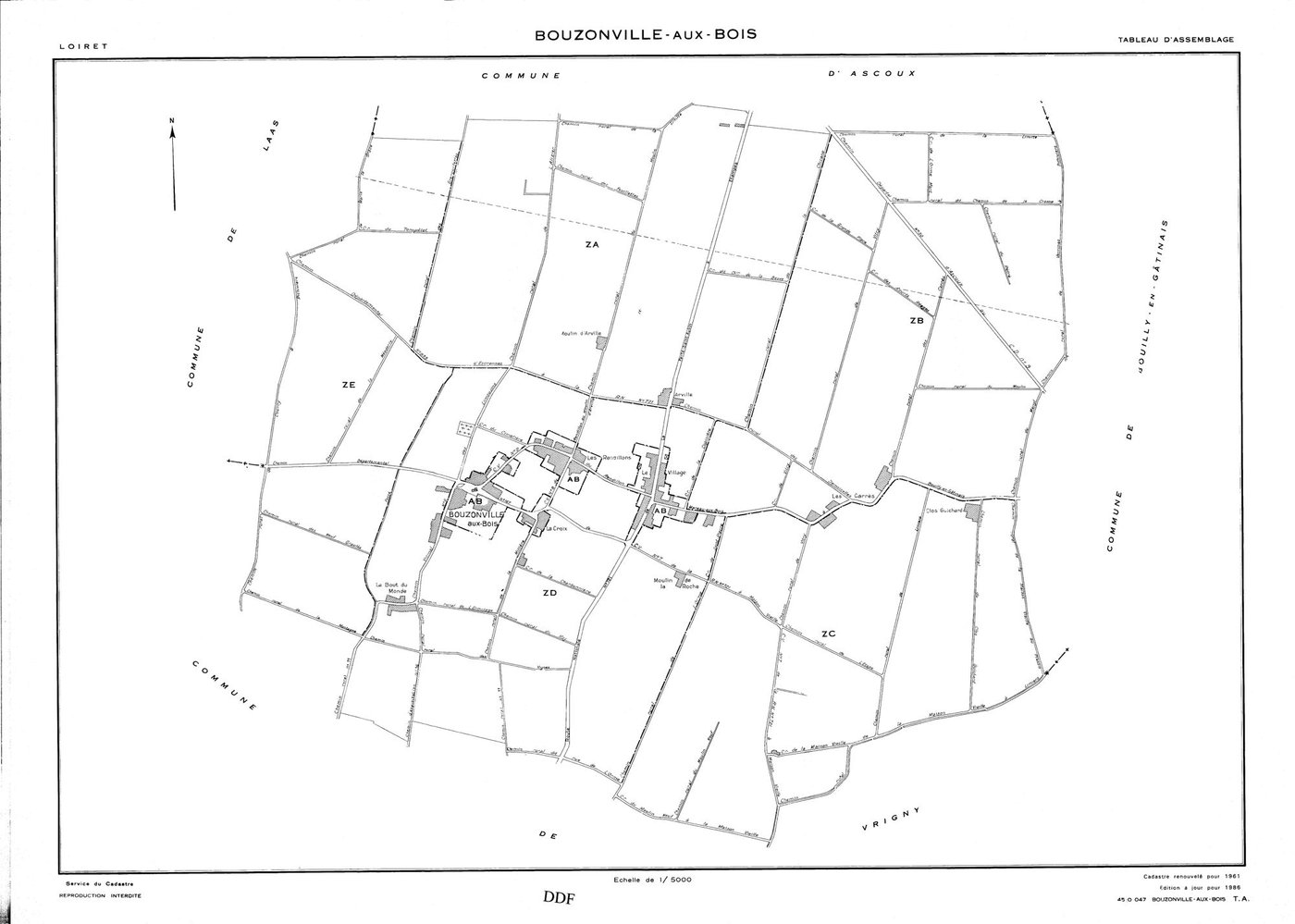 Bouzonville-aux-Bois - Tableau d'assemblage