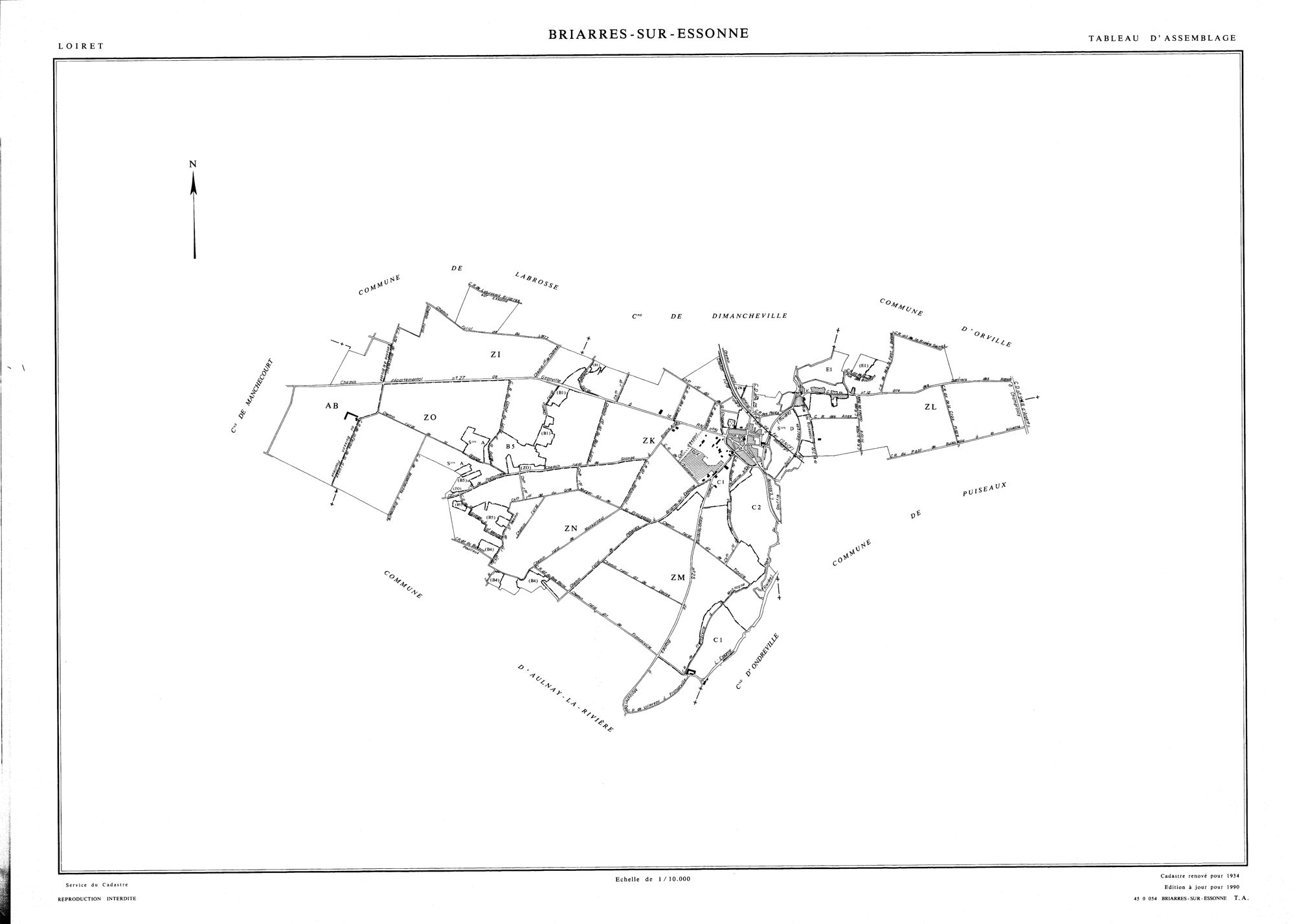 Briarres-sur-Essonne - Tableau d'assemblage
