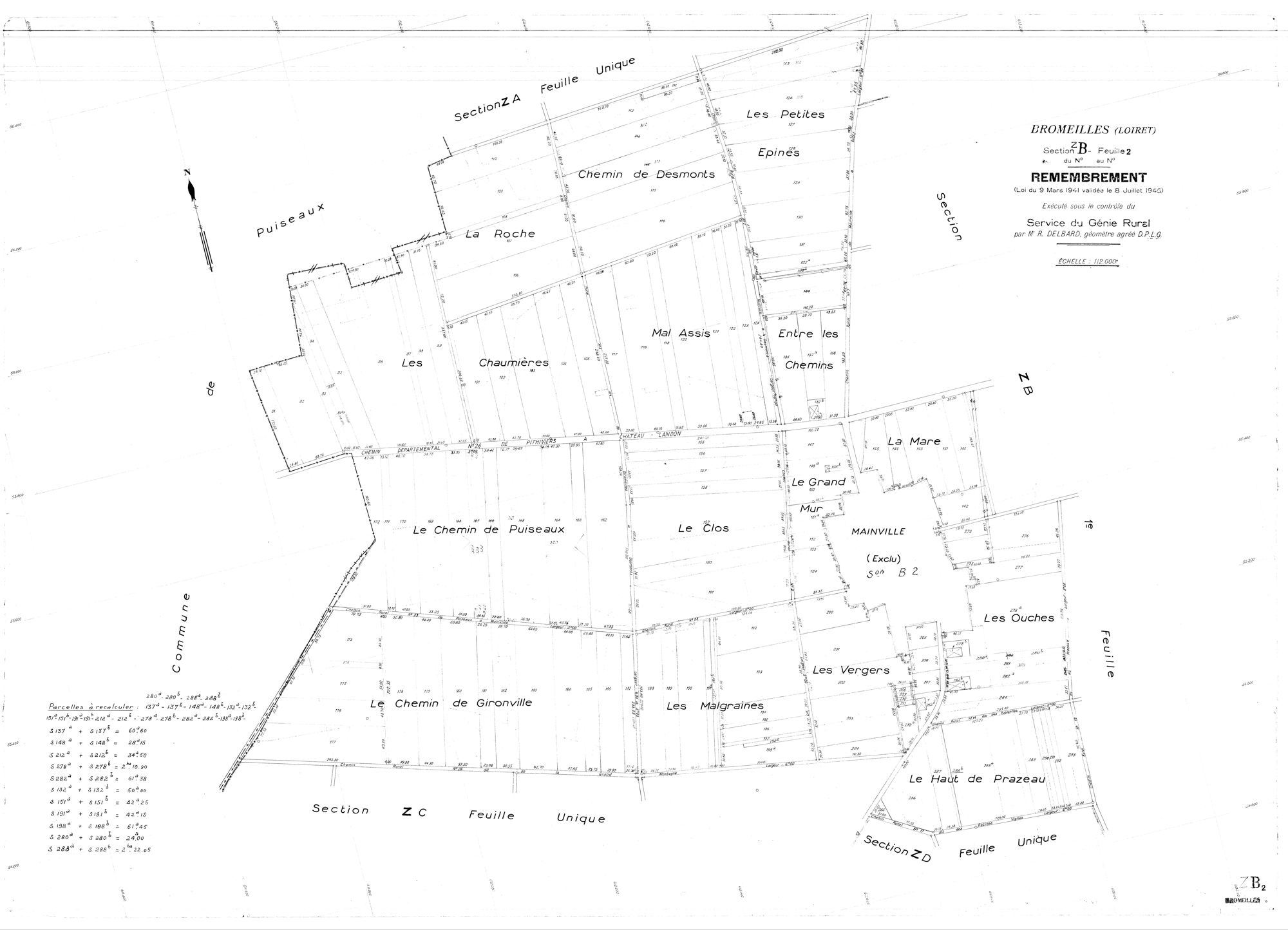 Bromeilles - Sections