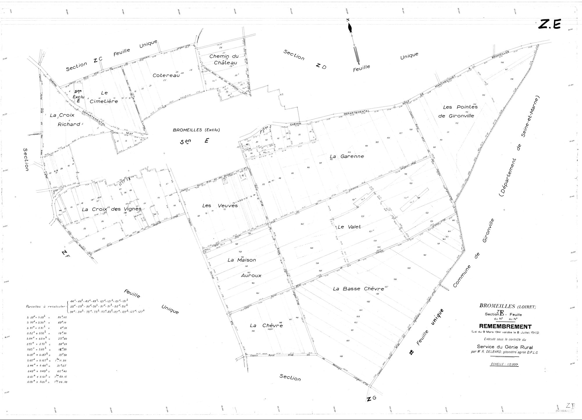 Bromeilles - Sections