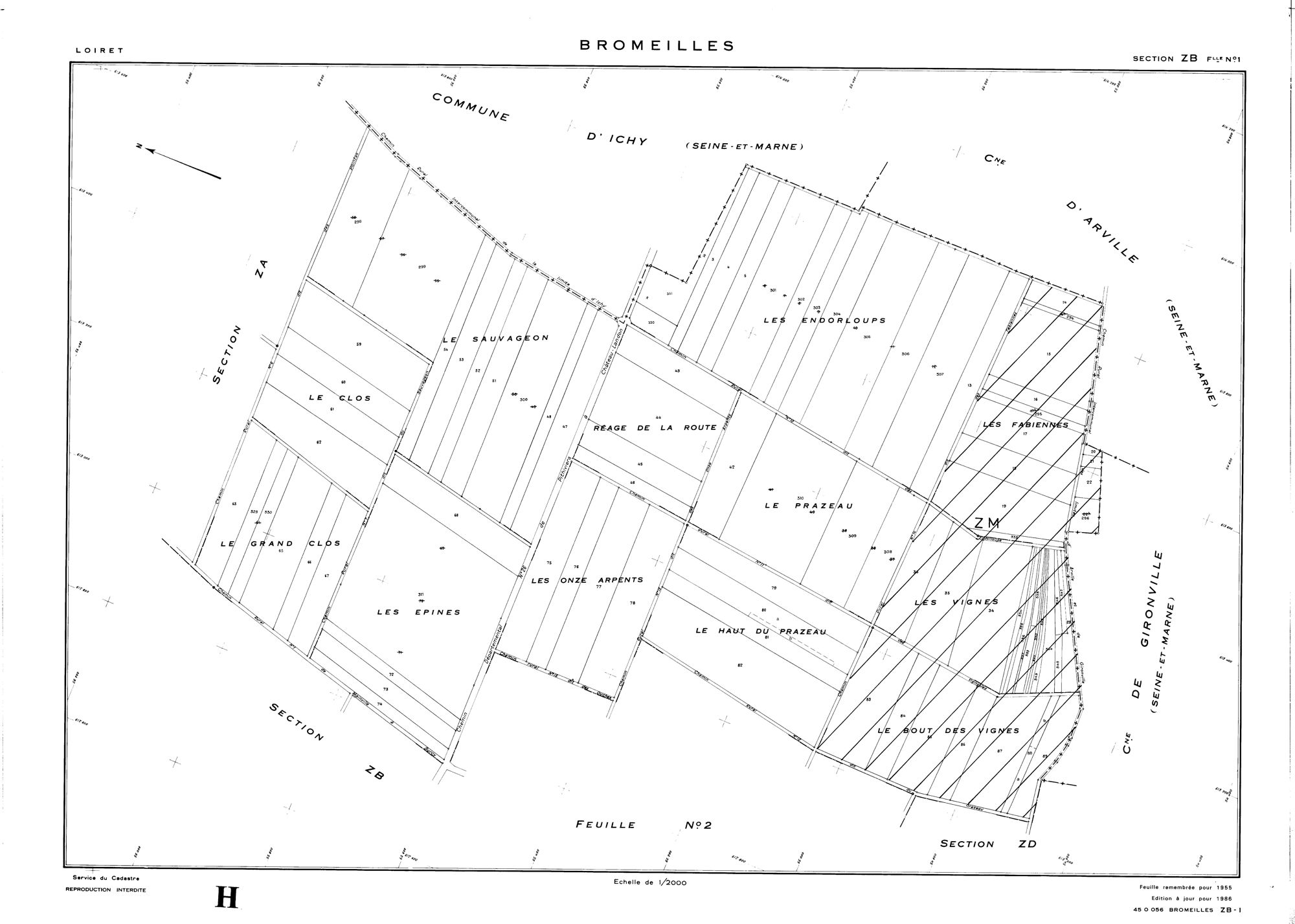 Bromeilles - Sections