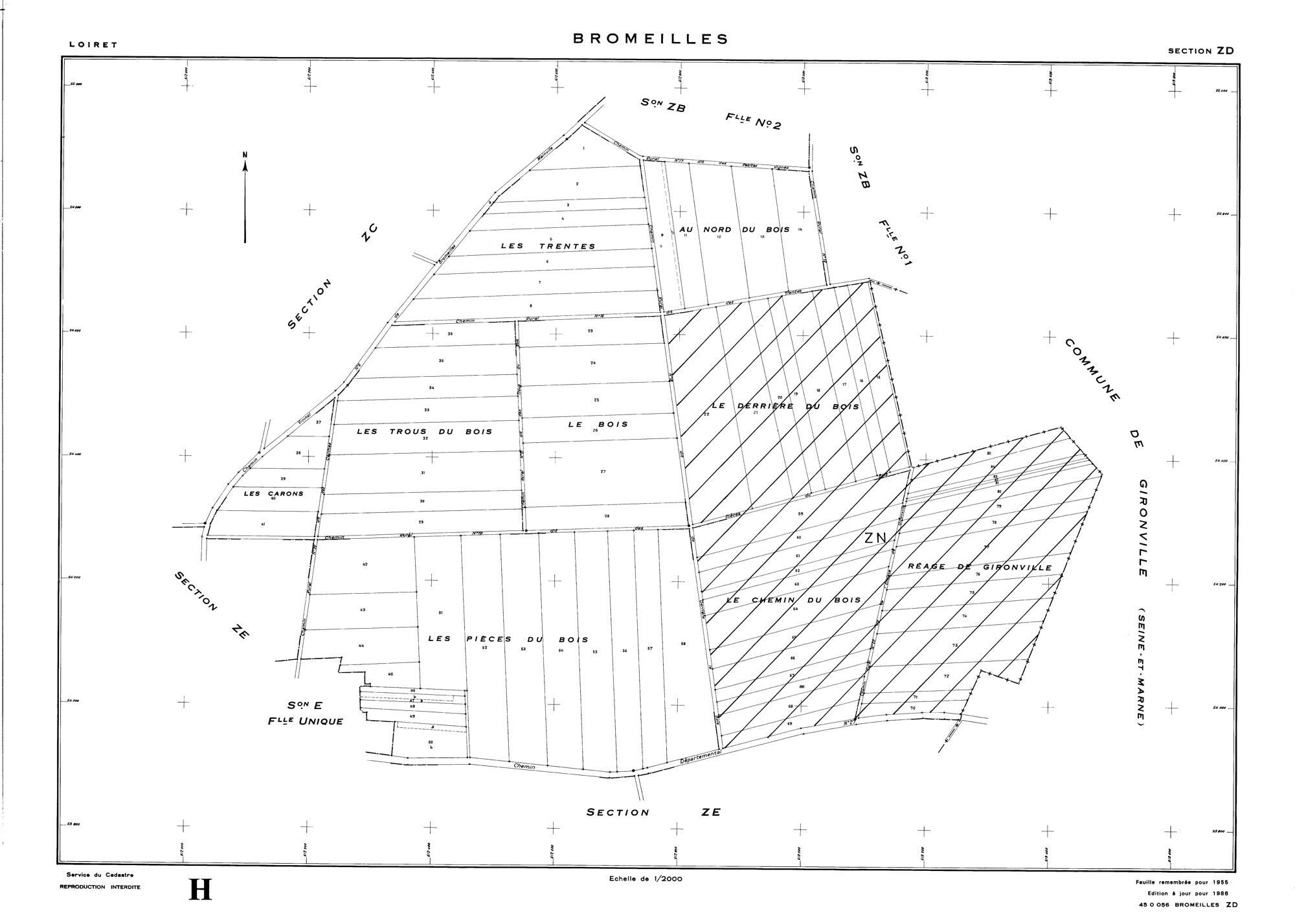 Bromeilles - Sections