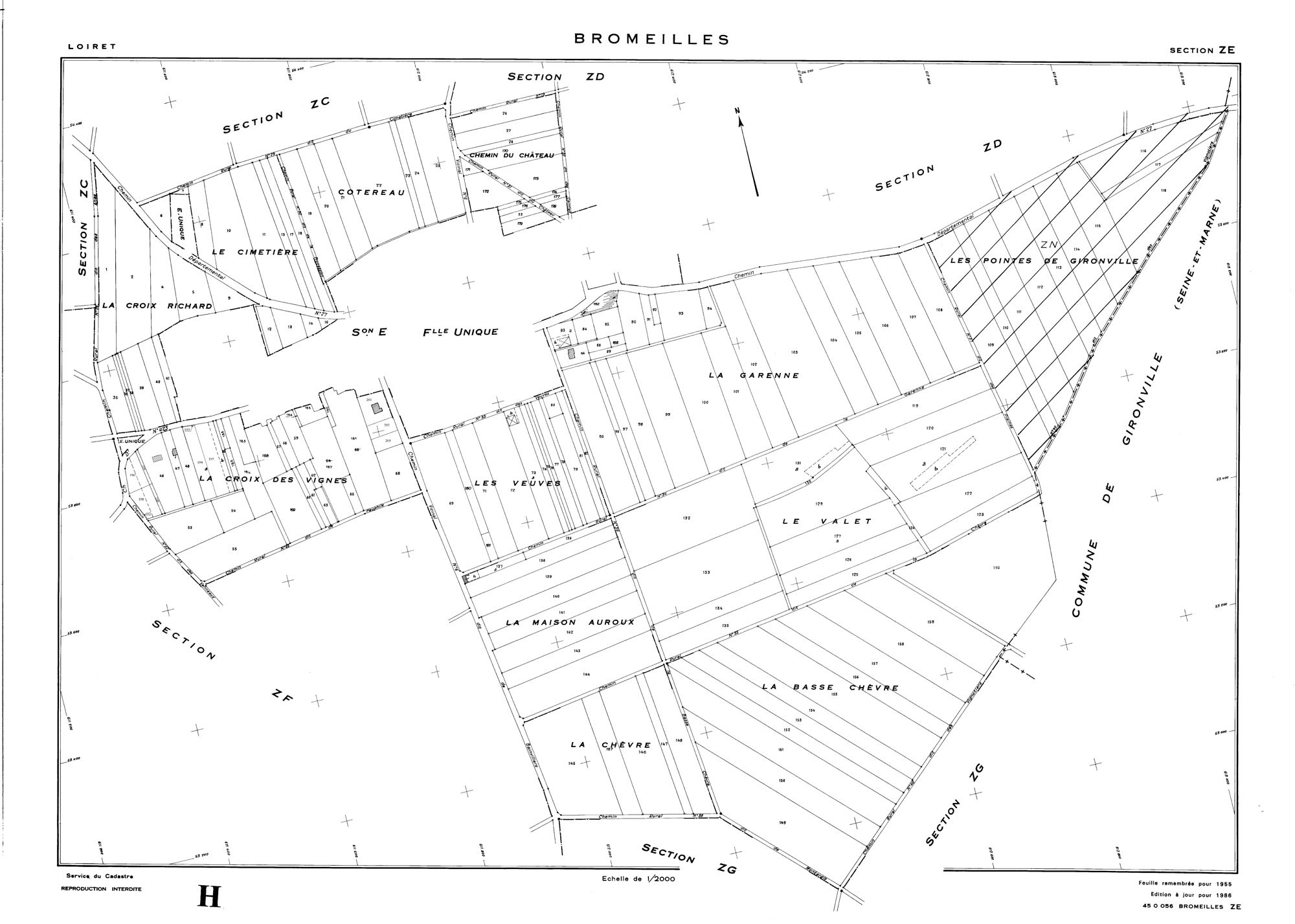 Bromeilles - Sections