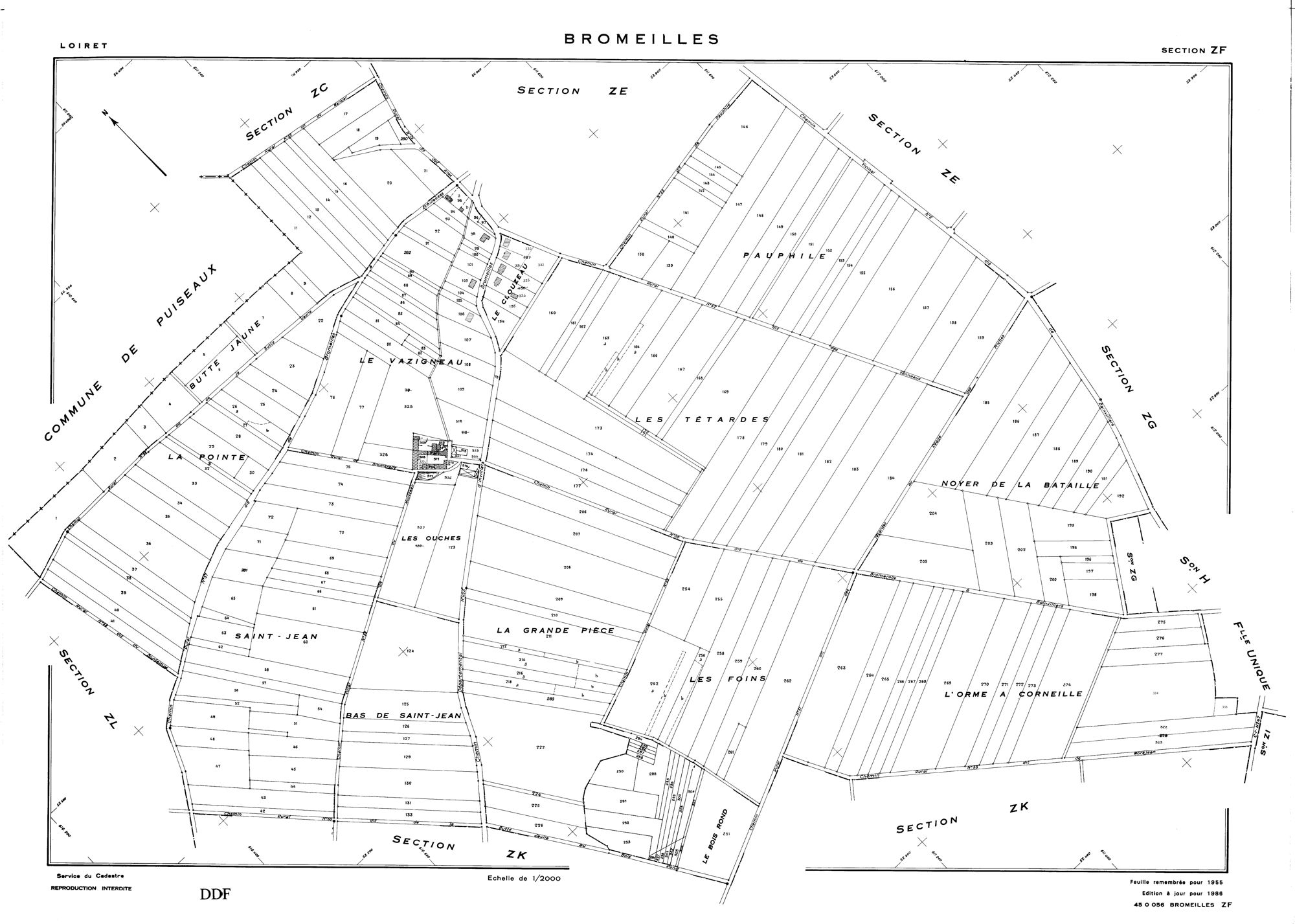 Bromeilles - Sections